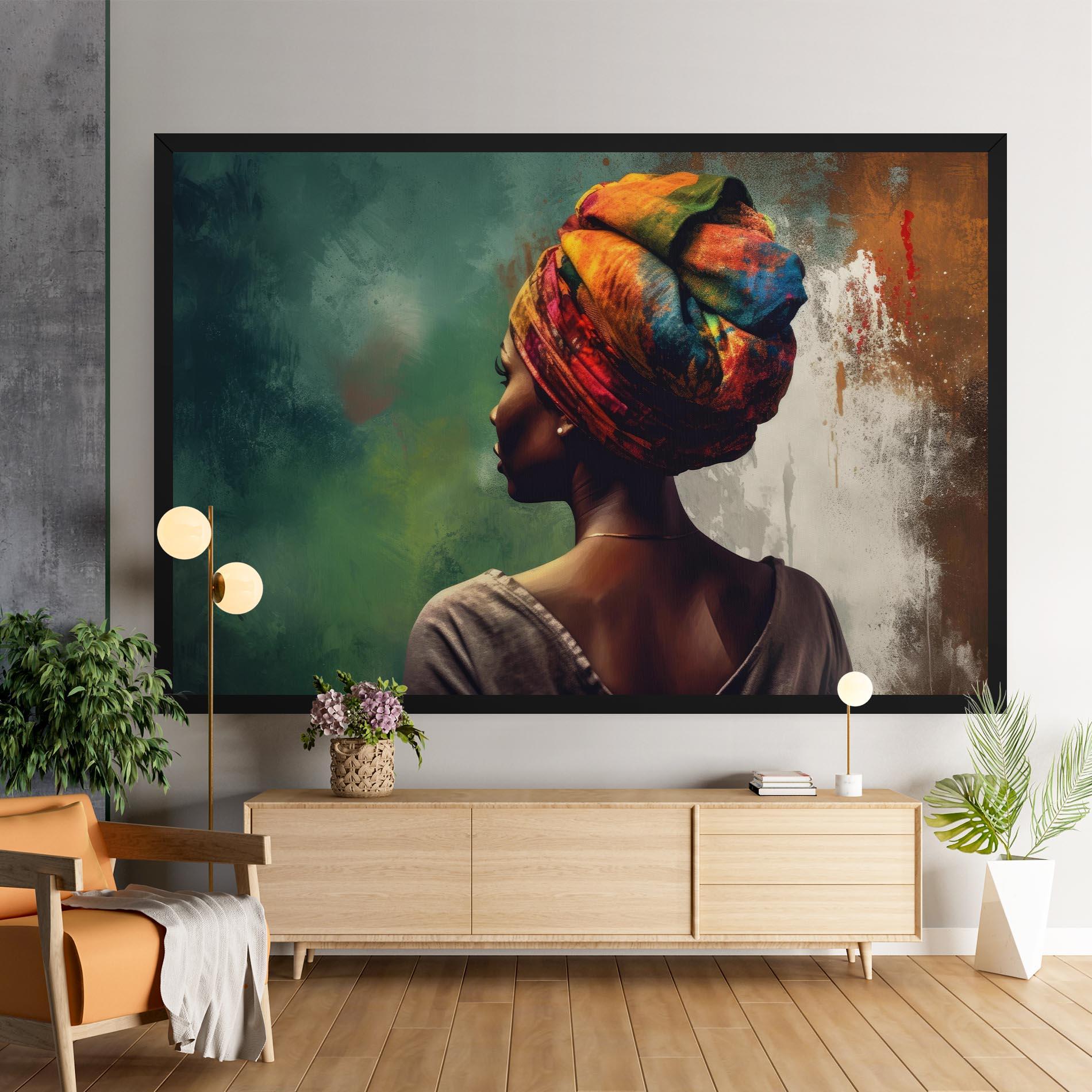 Leinwandbild Yellow Turban Art mockup 9