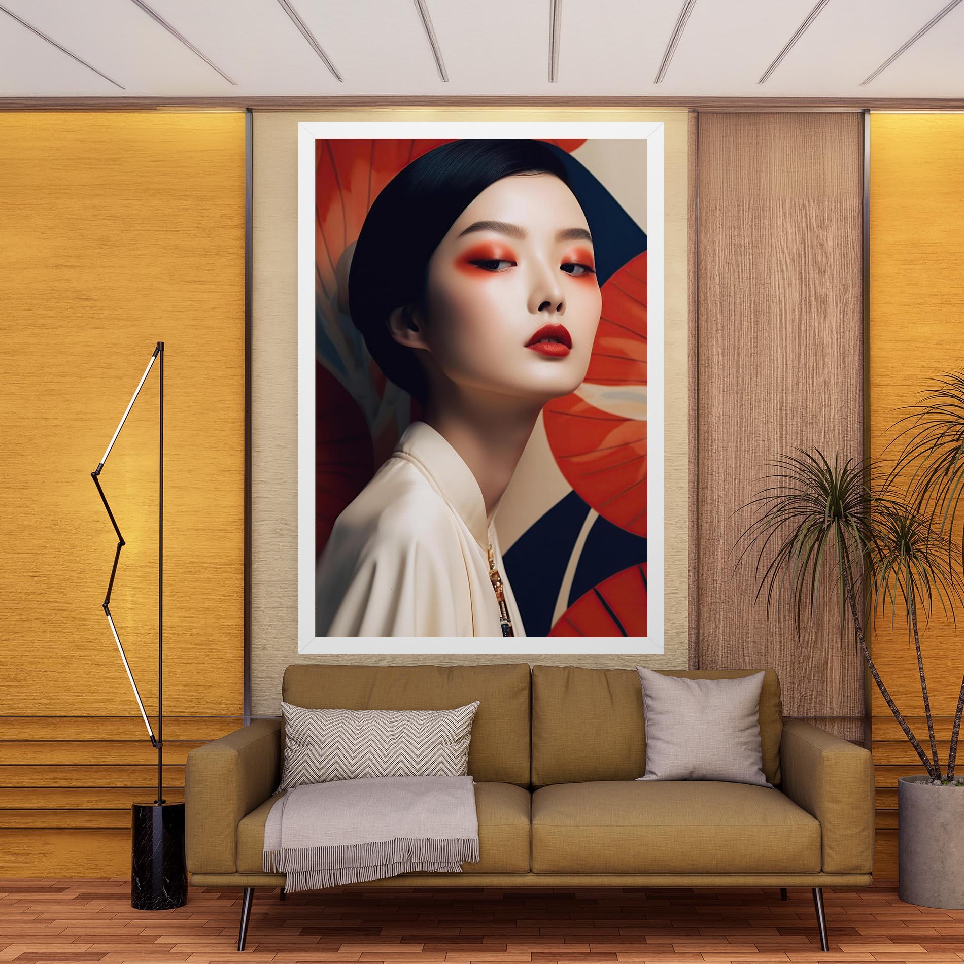 Leinwandbild Asiatic Red Lips mockup 9