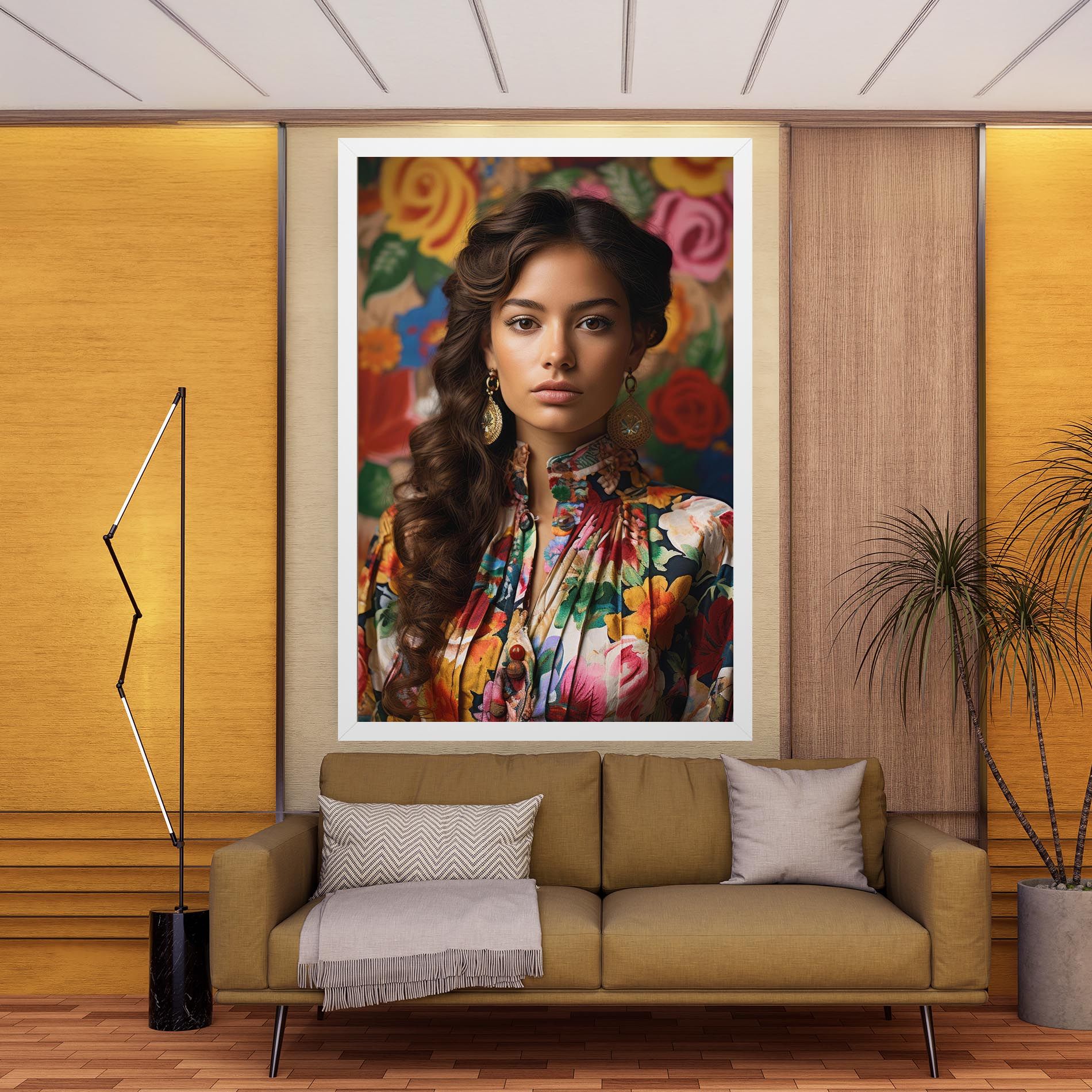 Floral Dress Long Hair mockup 9