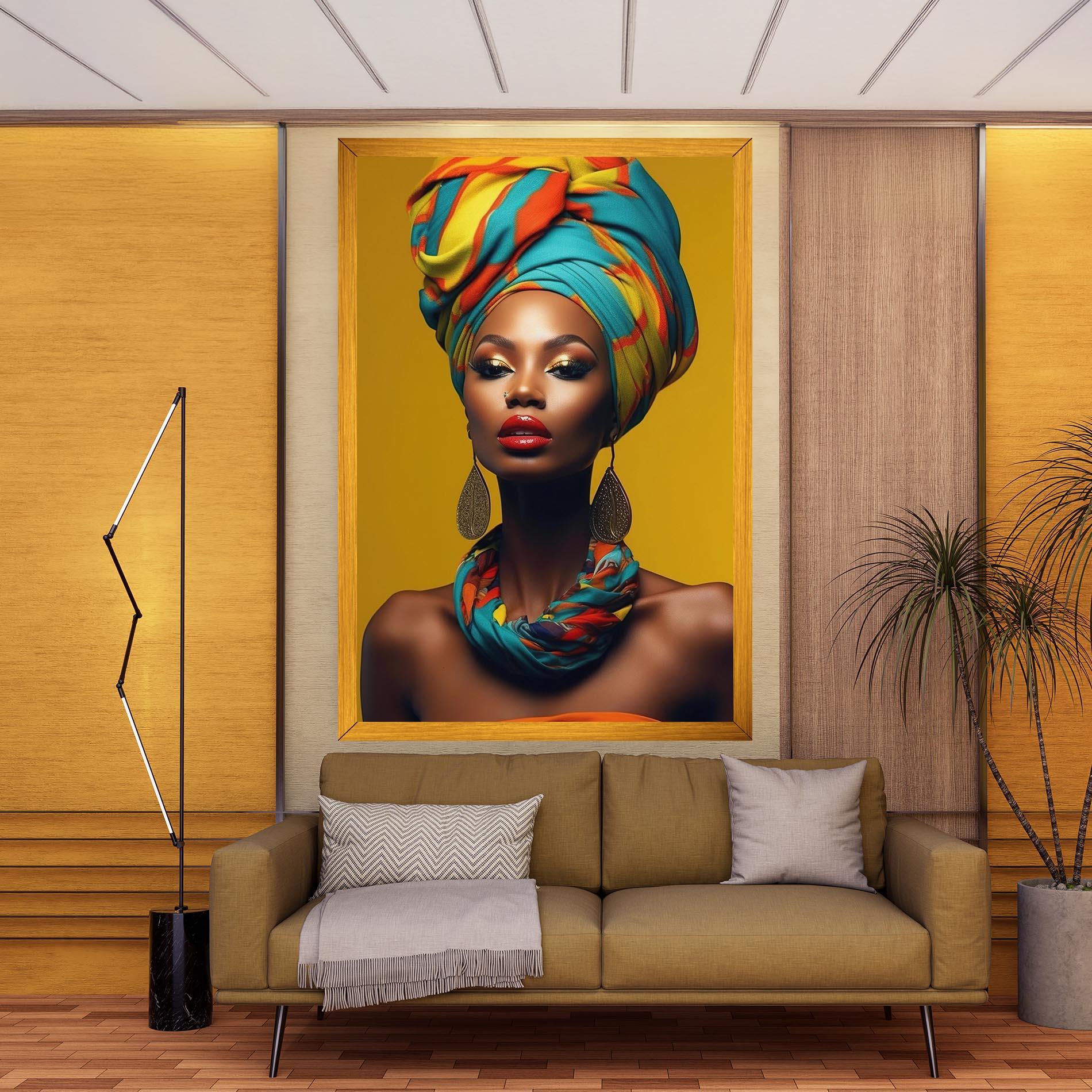 Leinwandbild African Yellow Portrait mockup 9