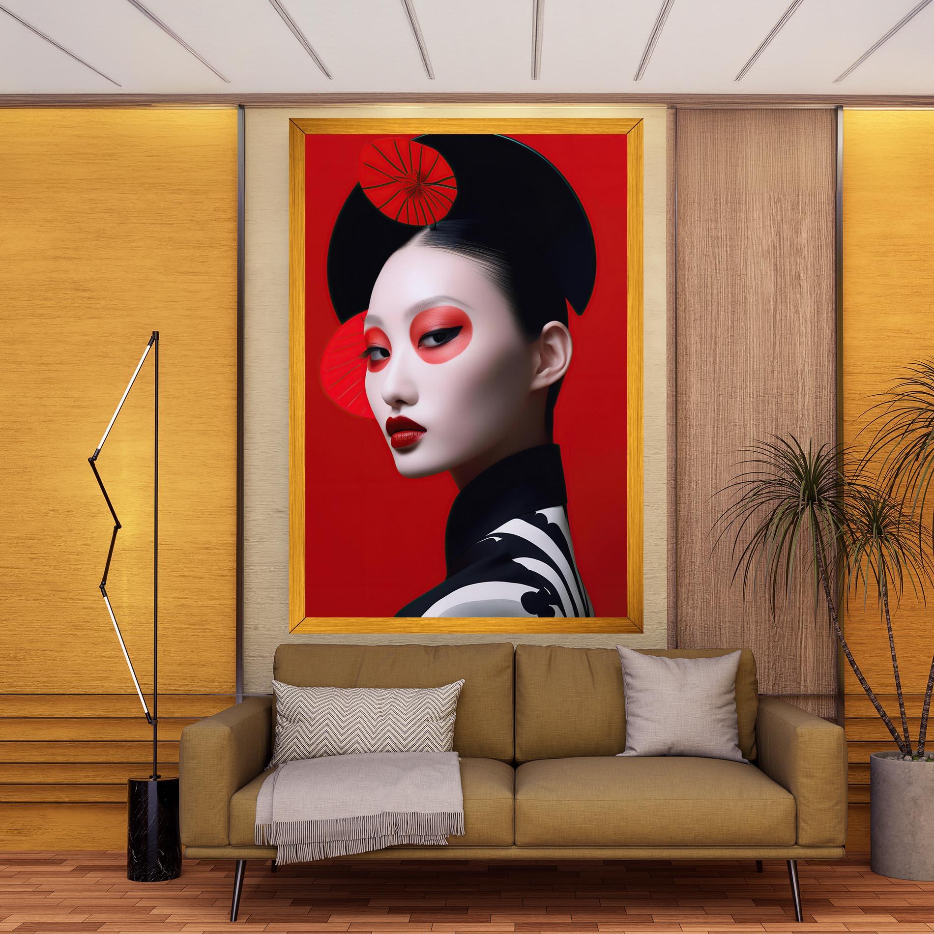 Leinwandbild Asiatic Red Makeup mockup 9