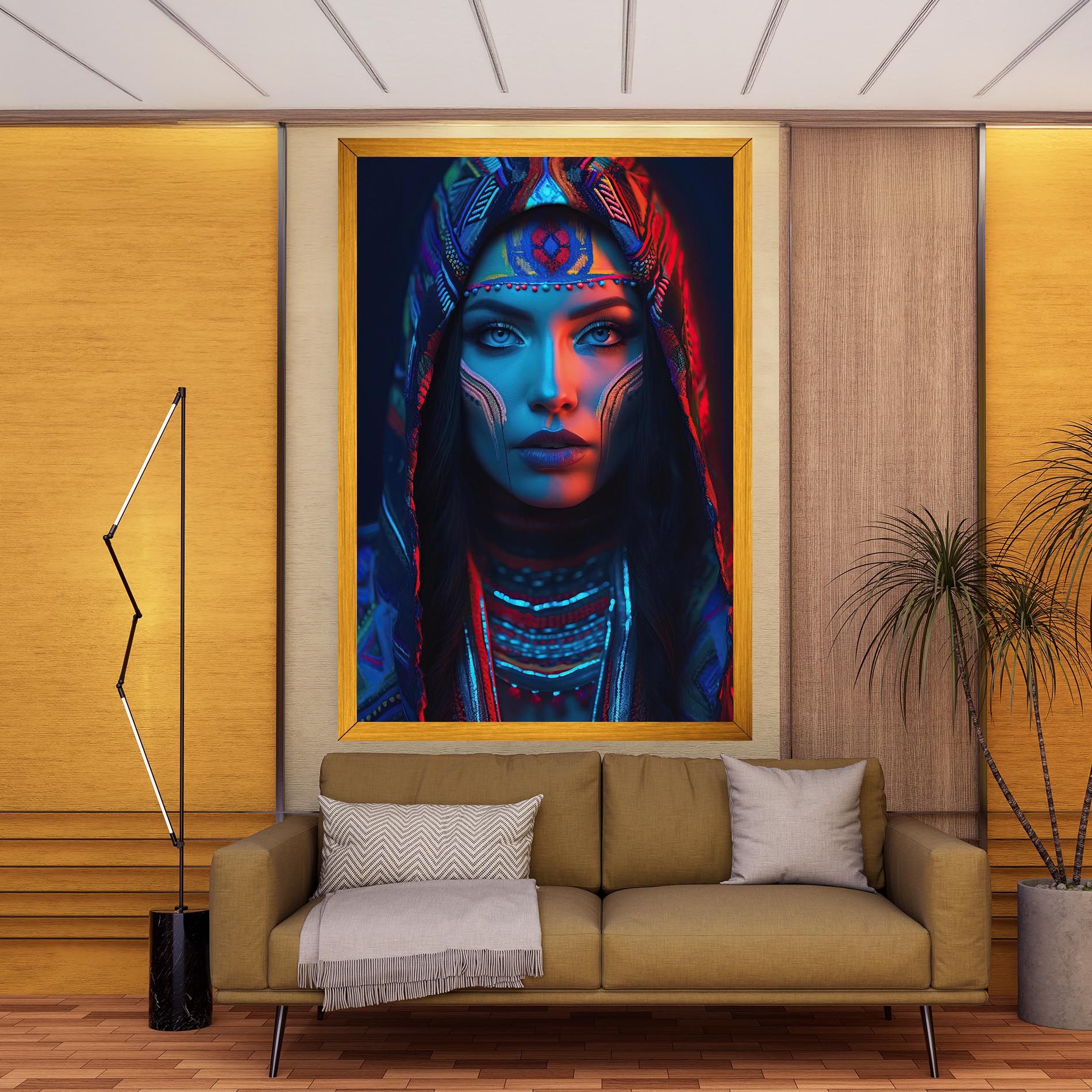 Blue Red Light Hood mockup 9