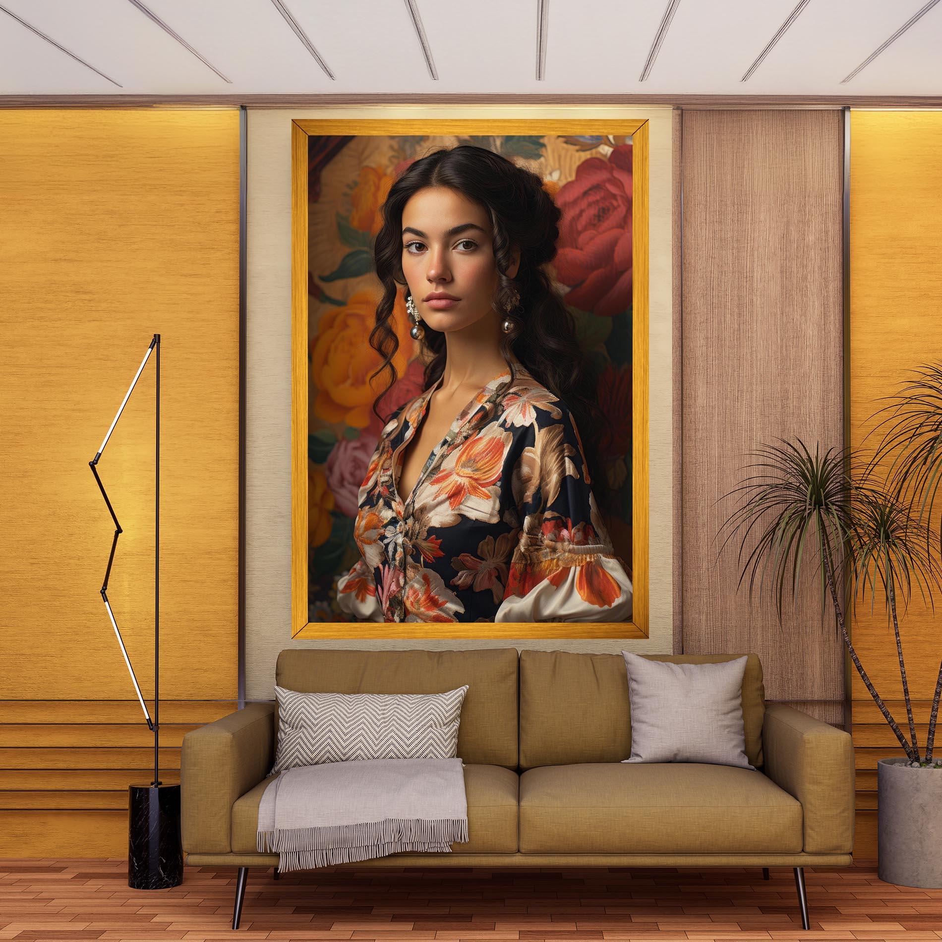 Leinwandbild Floral Dress Lady mockup 9