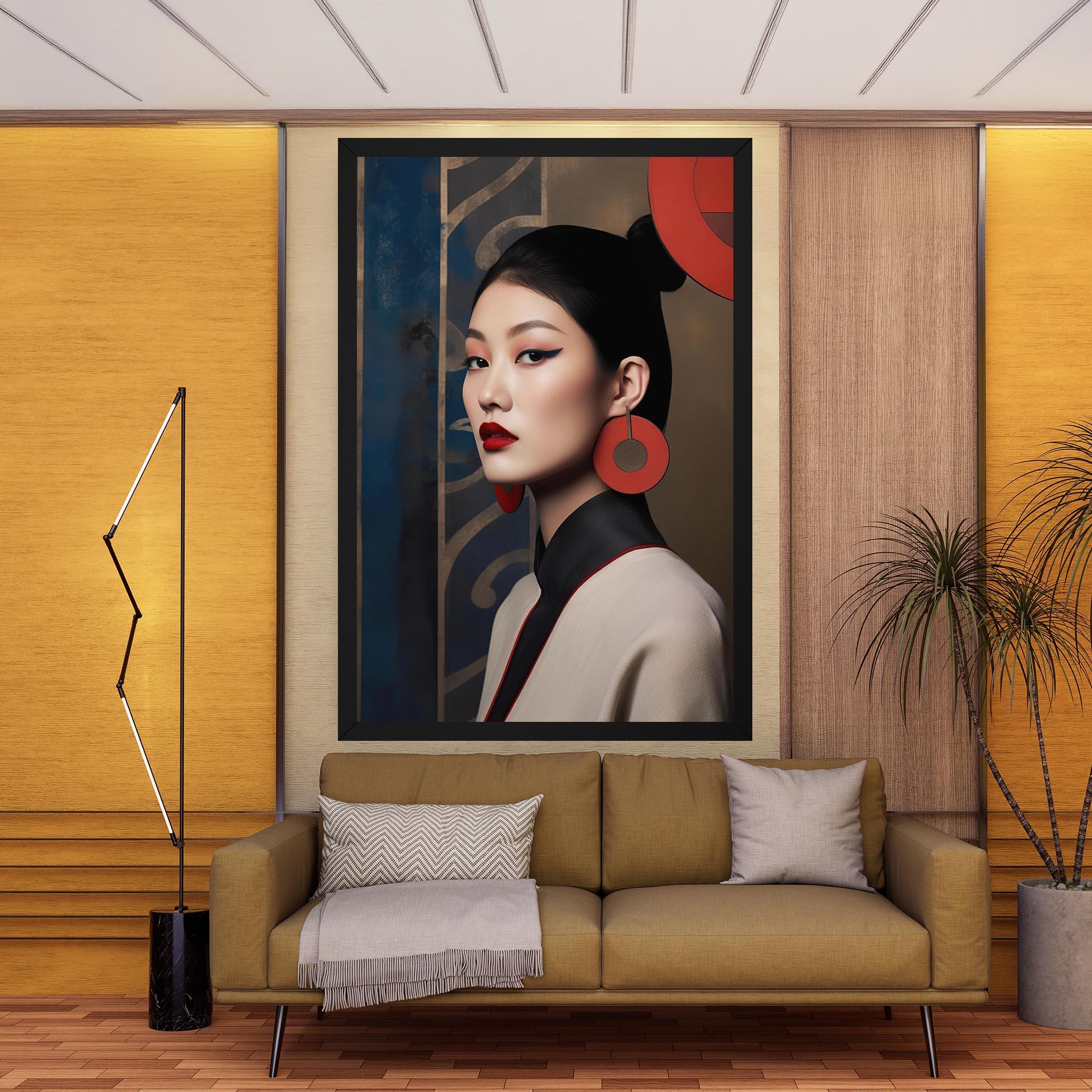 Leinwandbild Asian Big Earrings mockup 9