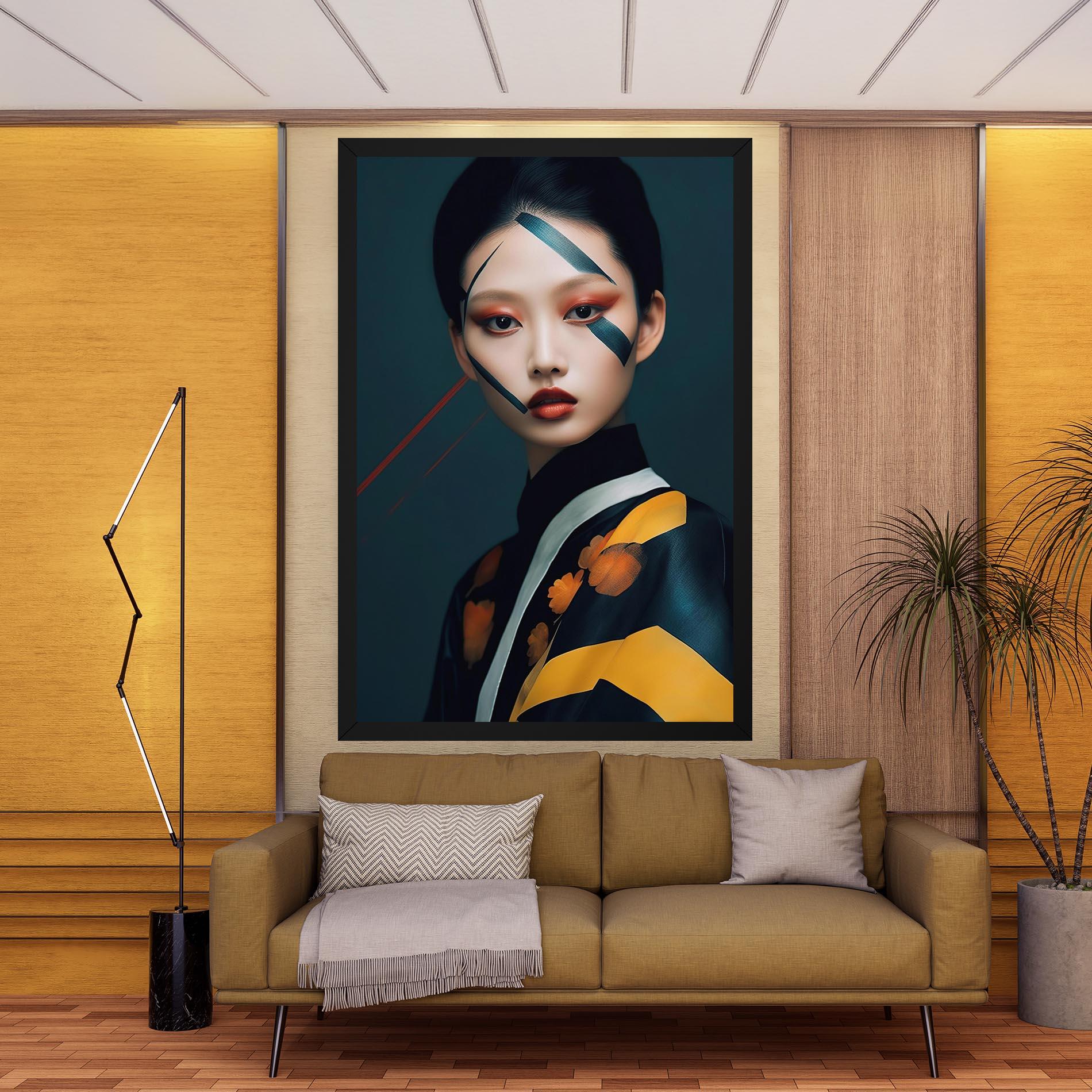 Leinwandbild Asian Painted Woman mockup 9