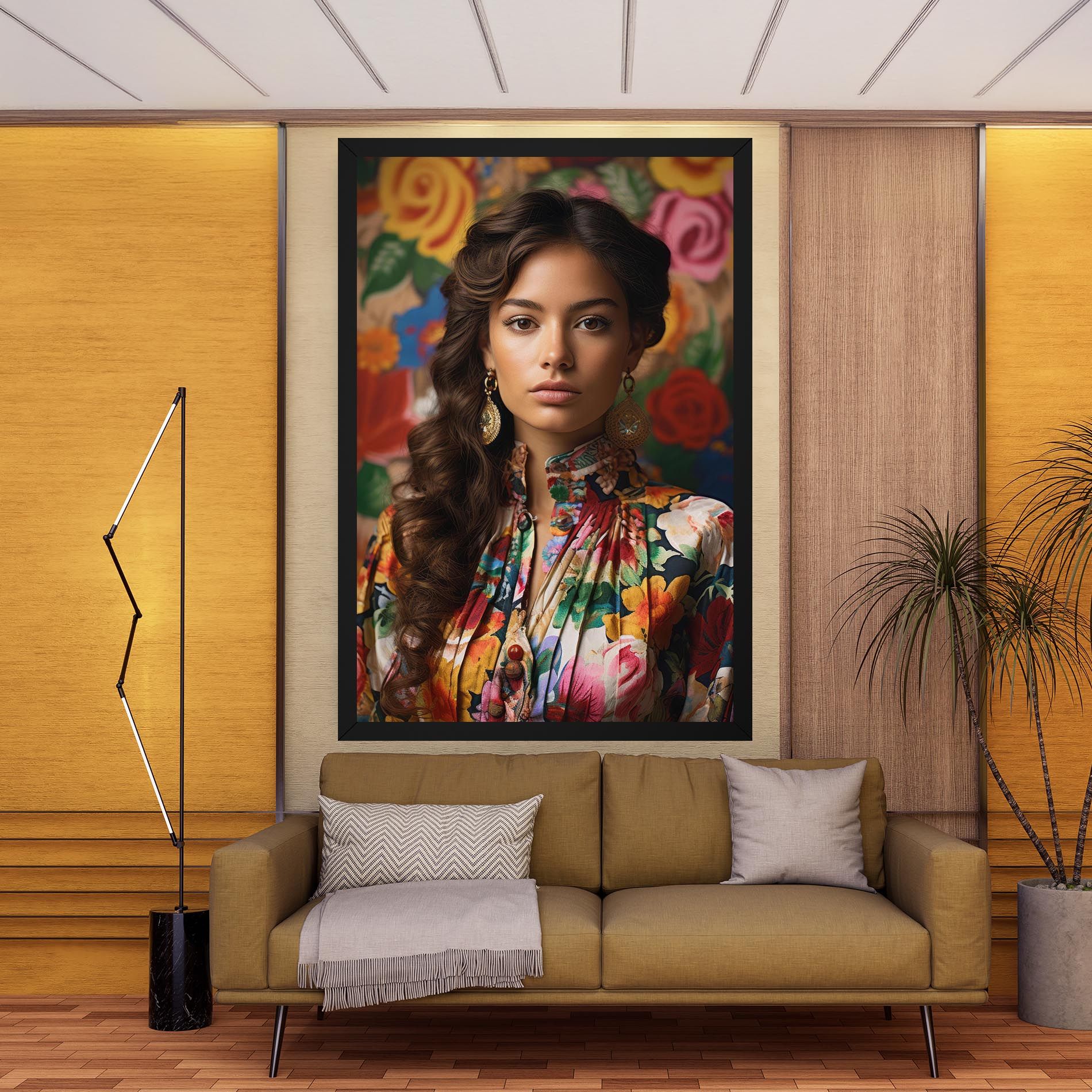 Floral Dress Long Hair mockup 9