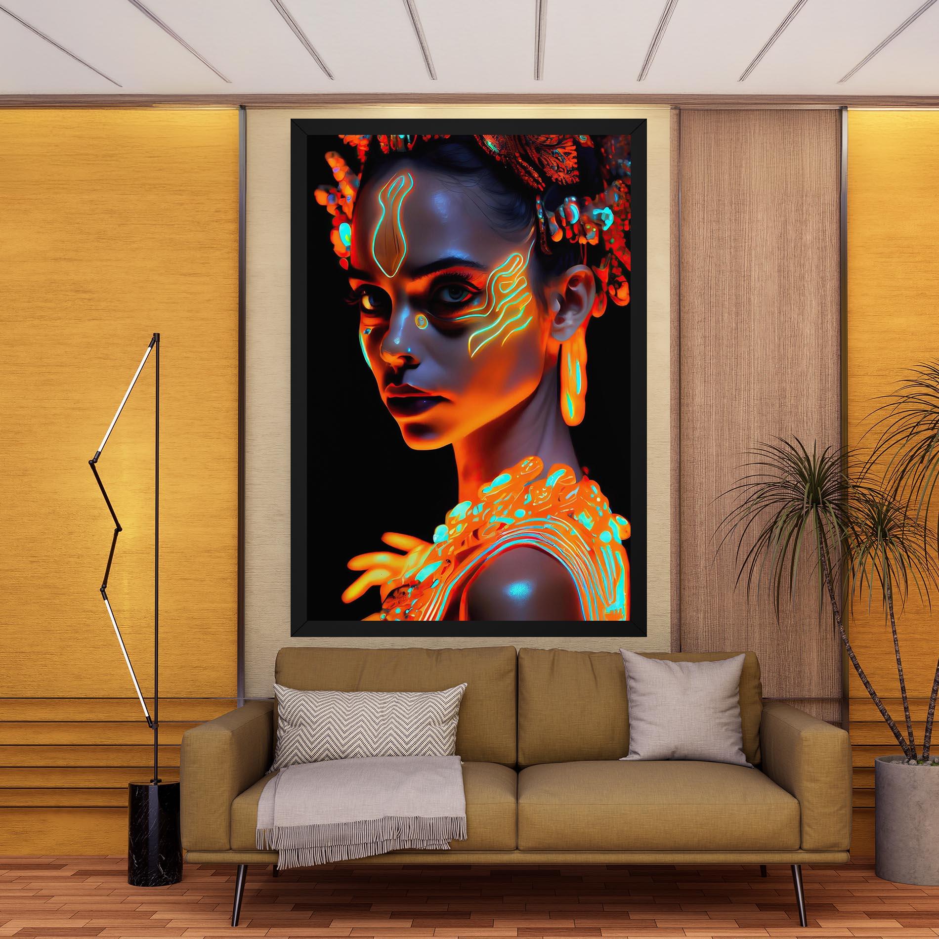 Leinwandbild Glowing Face Paint mockup 9