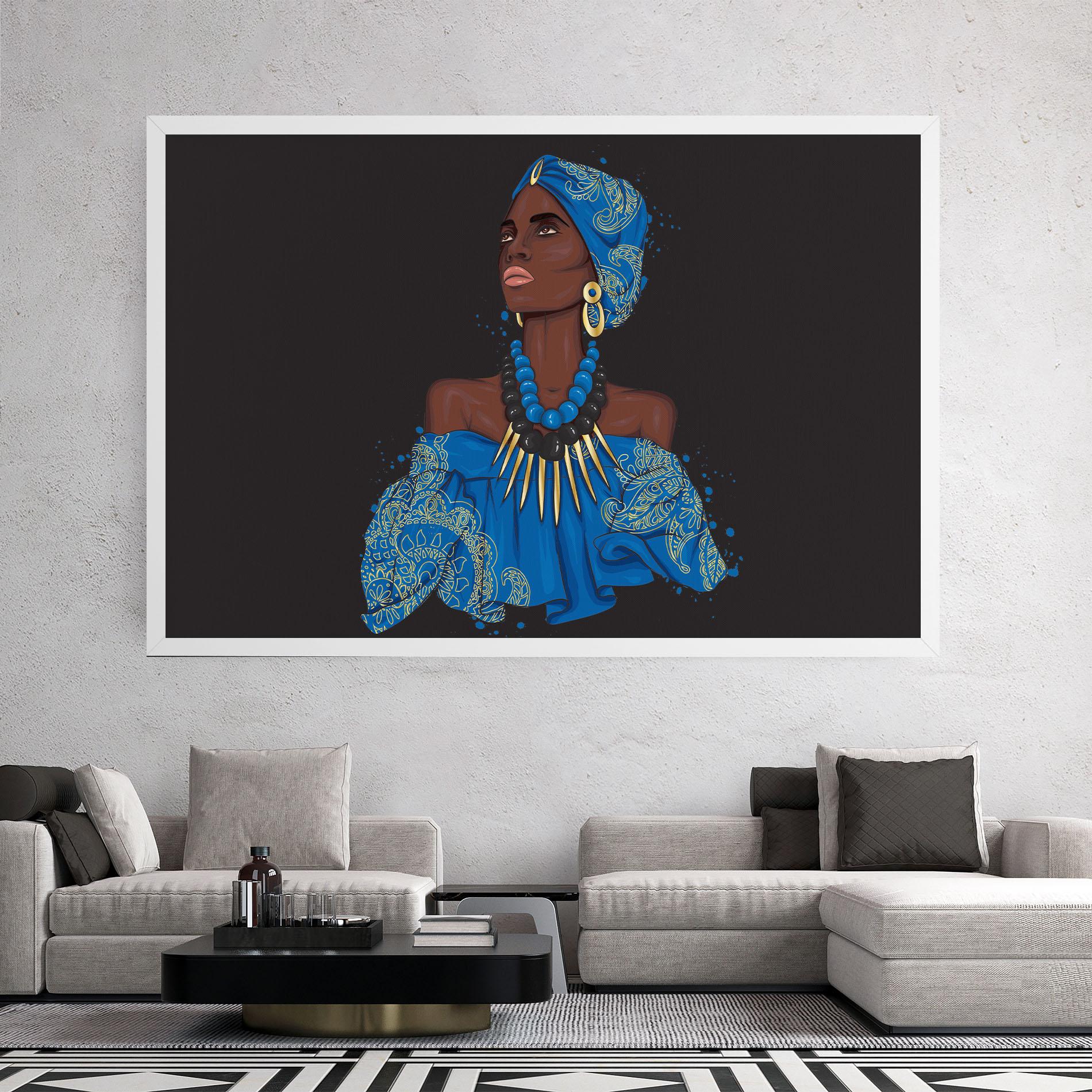 Leinwandbild Blue African Outfit mockup 2