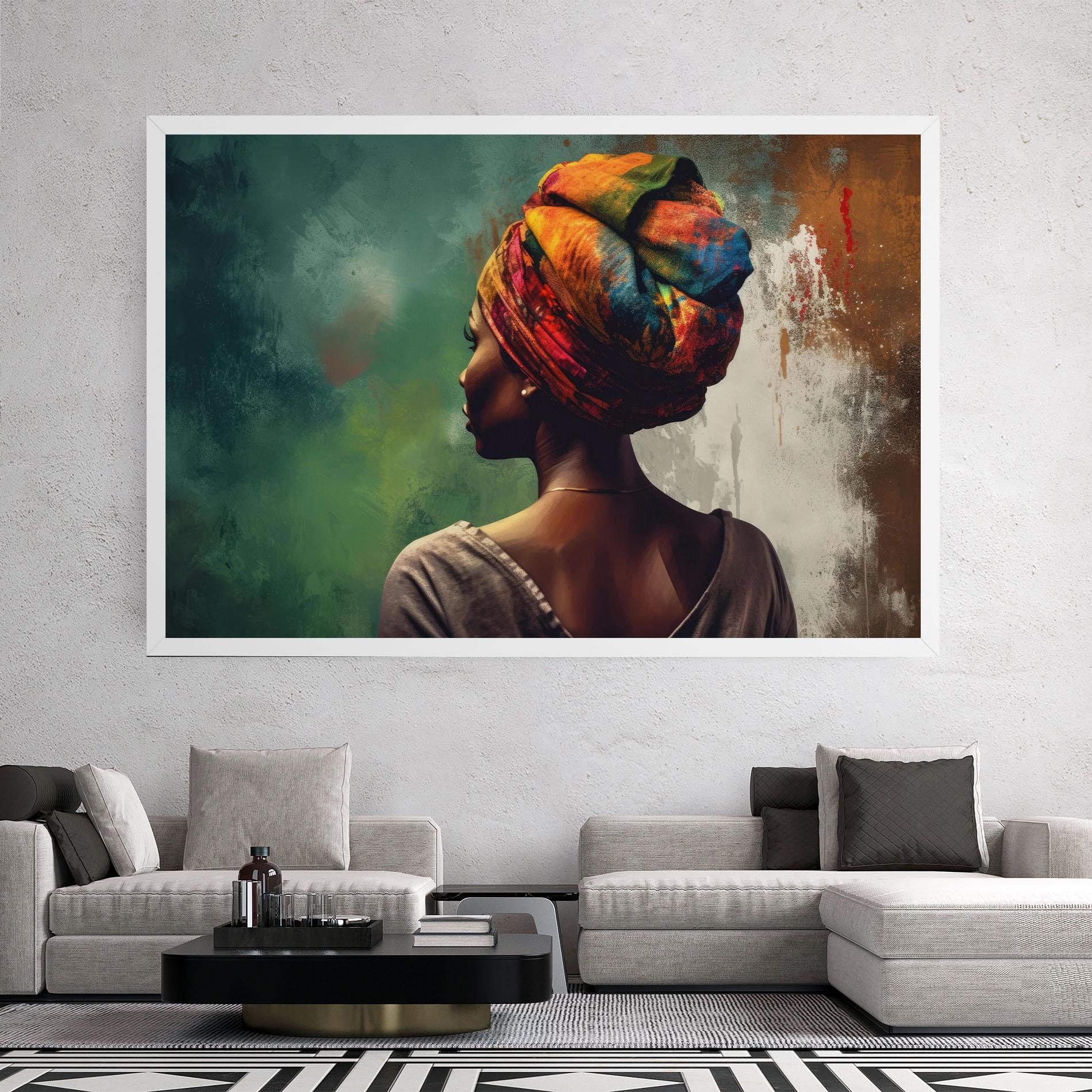 Leinwandbild Yellow Turban Art mockup 2