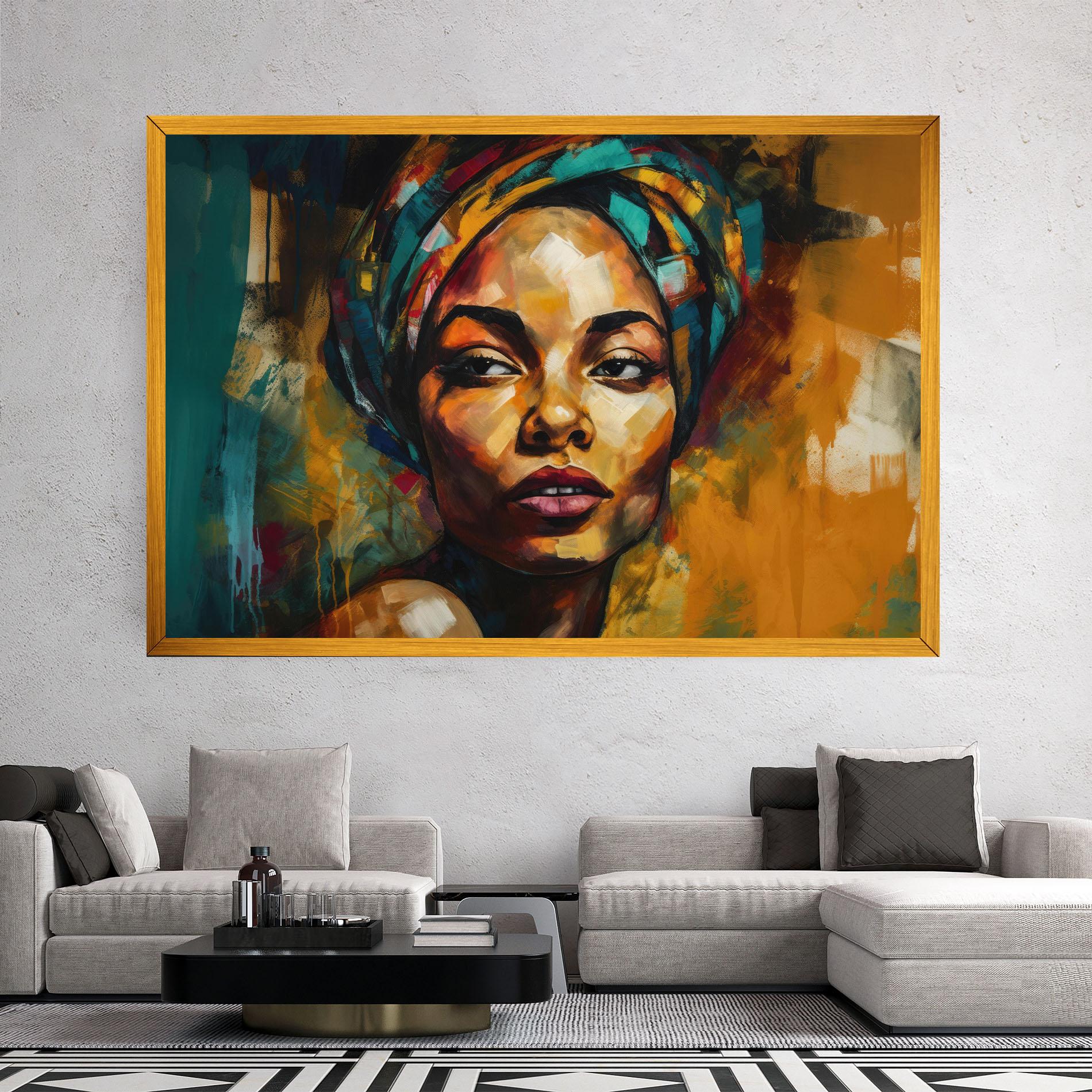 Leinwandbild African Woman Looking mockup 2