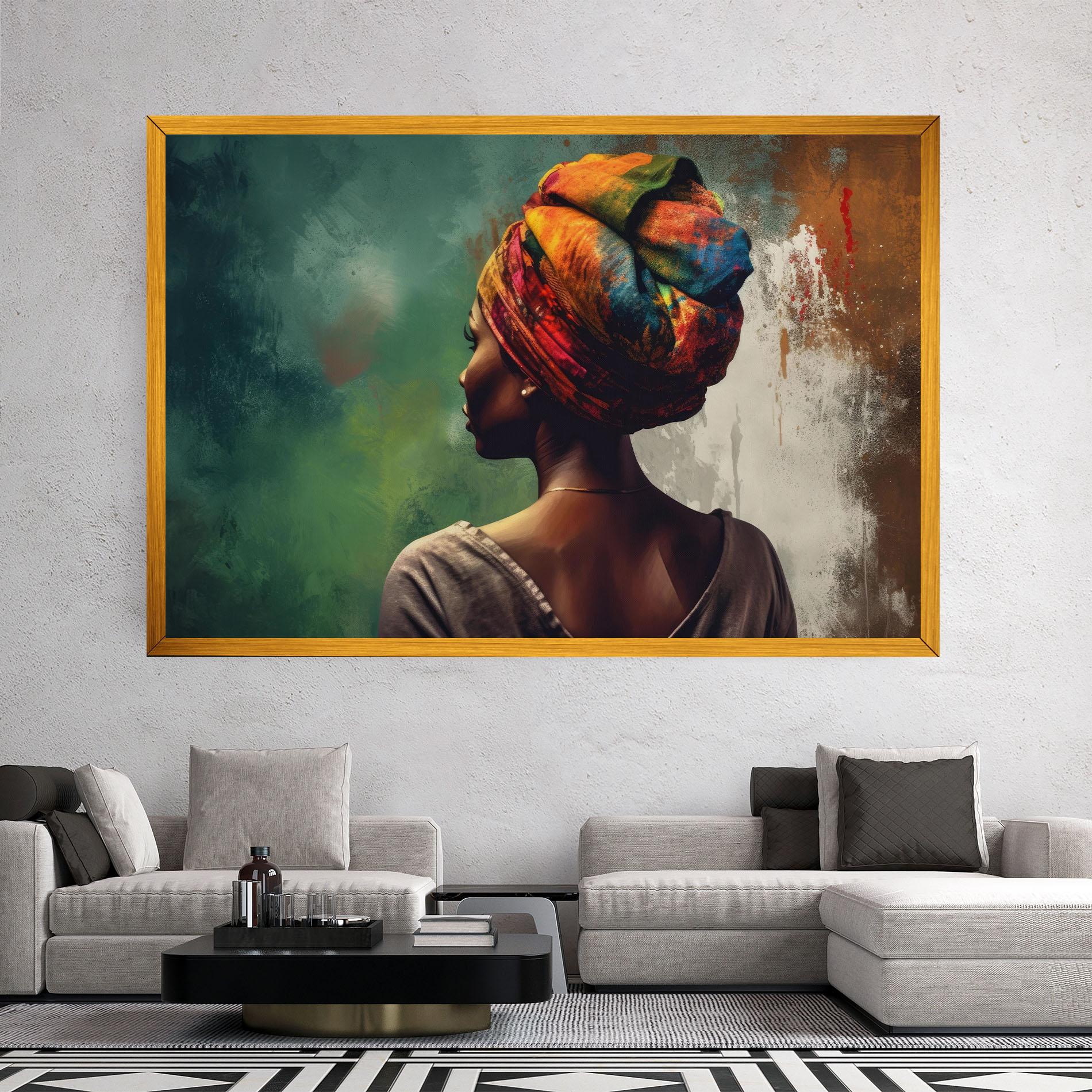 Leinwandbild Yellow Turban Art mockup 2