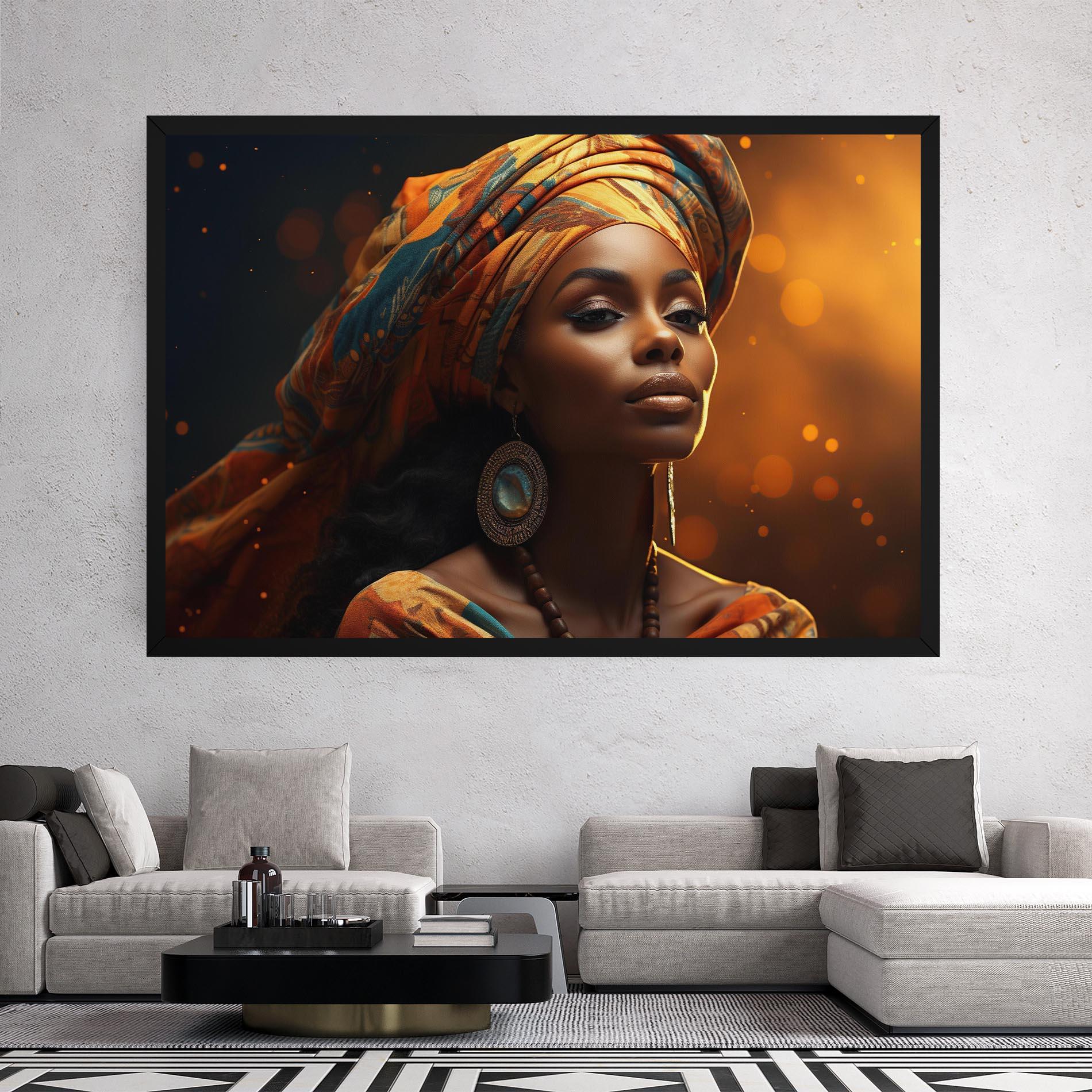 Leinwandbild Fashion African Portrait mockup 2