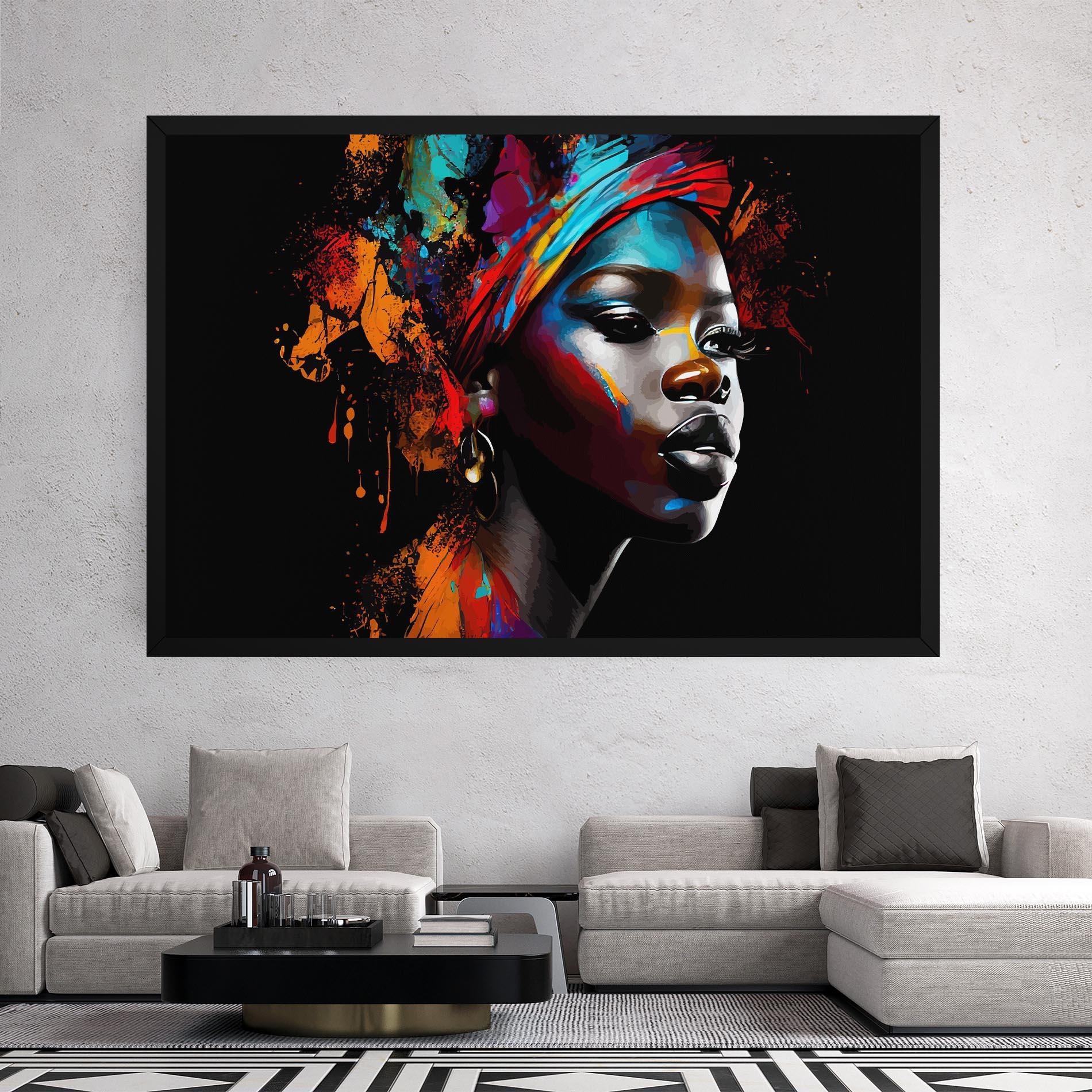 Leinwandbild Pretty African Art Splash mockup 2