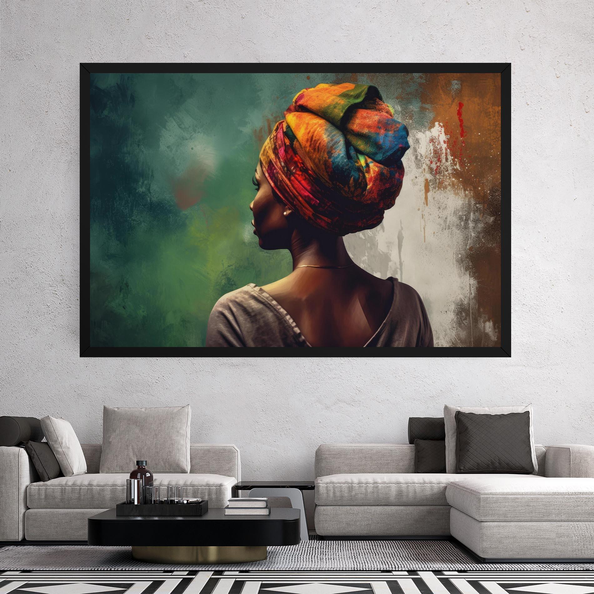 Leinwandbild Yellow Turban Art mockup 2
