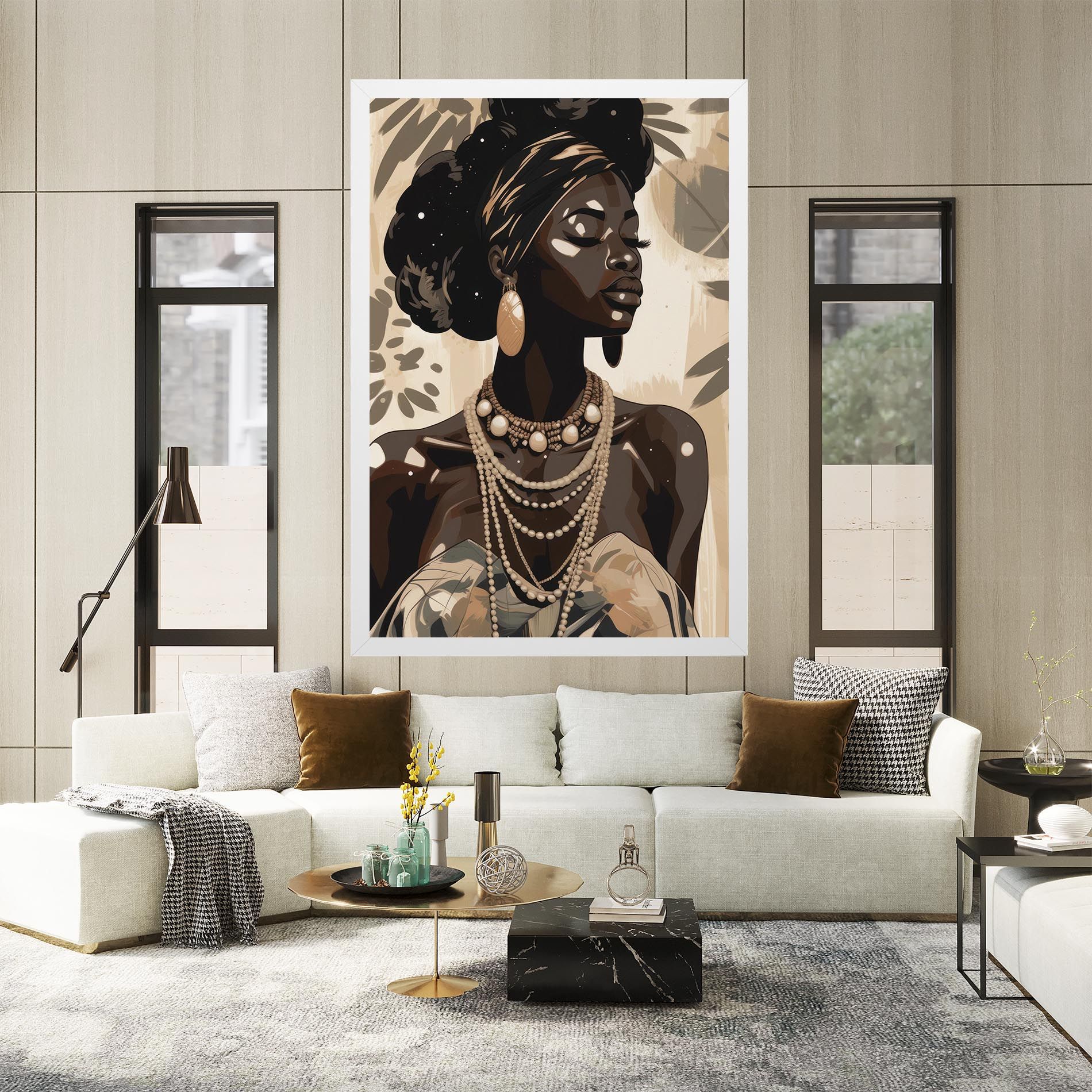 African Woman On Cream mockup 2