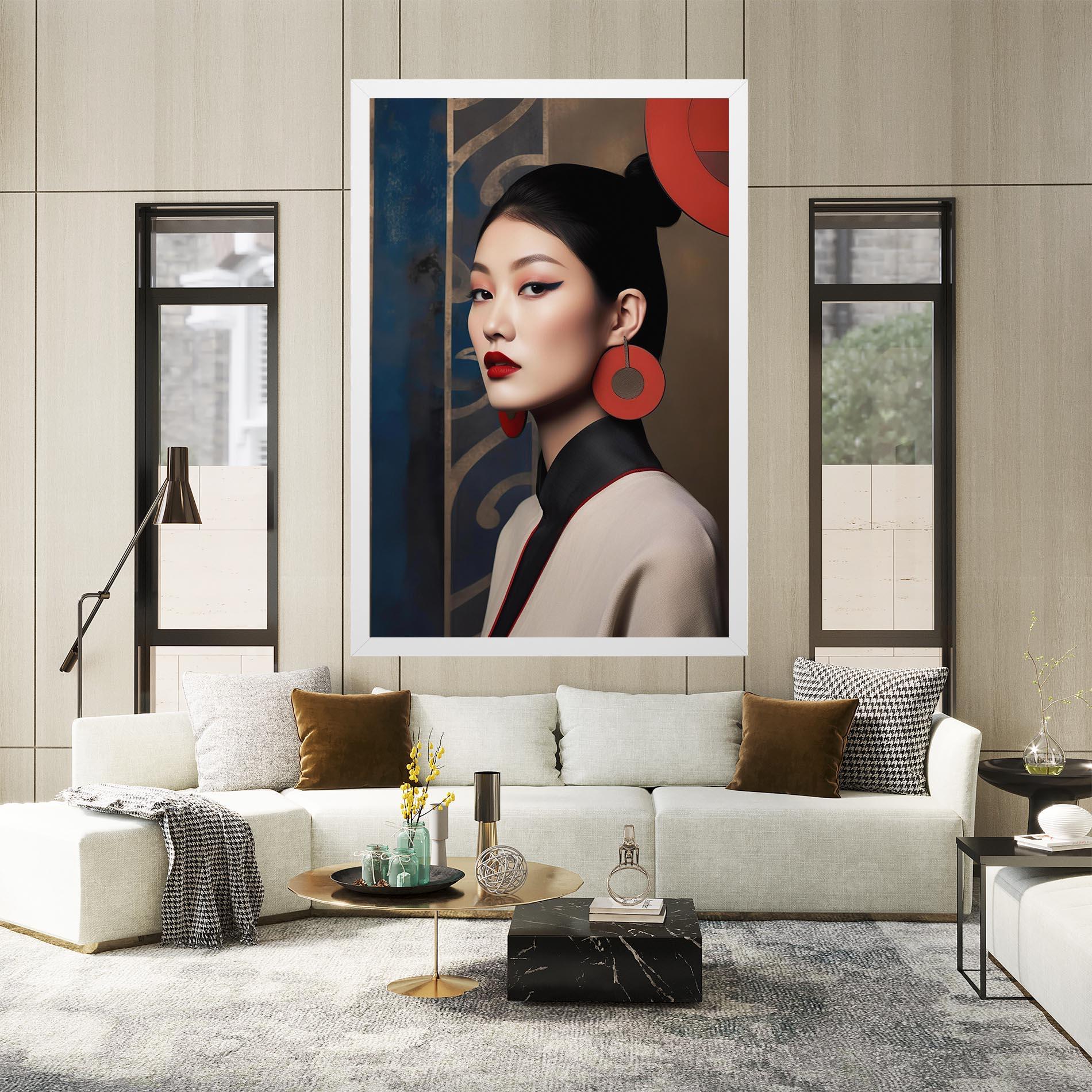 Leinwandbild Asian Big Earrings mockup 2