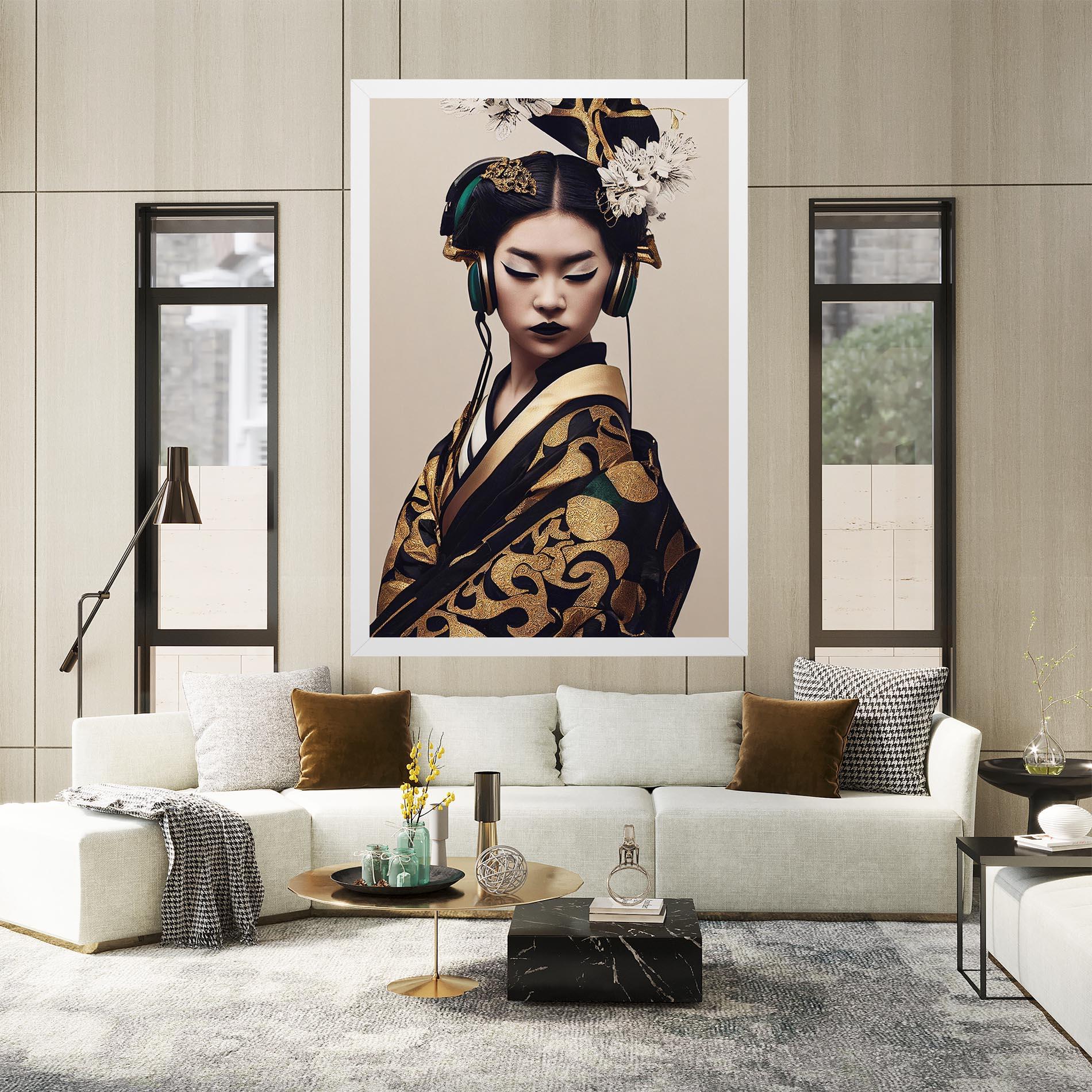 Leinwandbild Kimono Headphones mockup 2