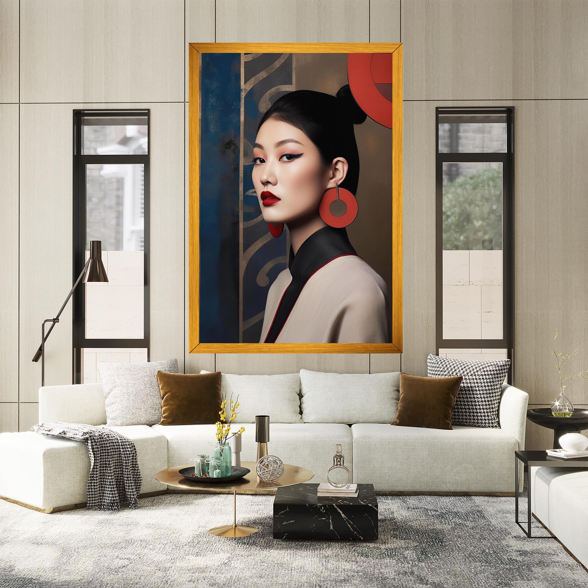 Leinwandbild Asian Big Earrings mockup 2