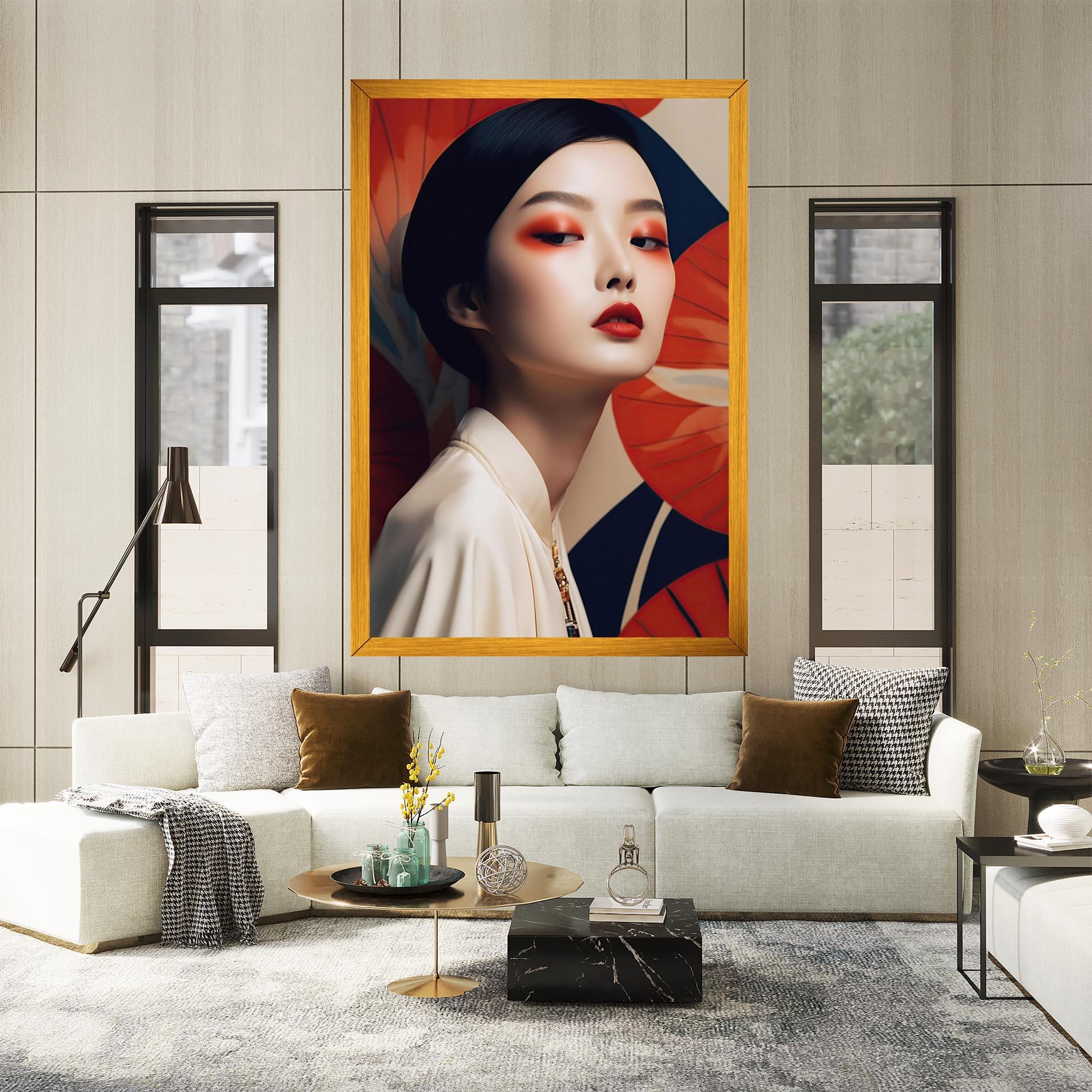 Leinwandbild Asiatic Red Lips mockup 2