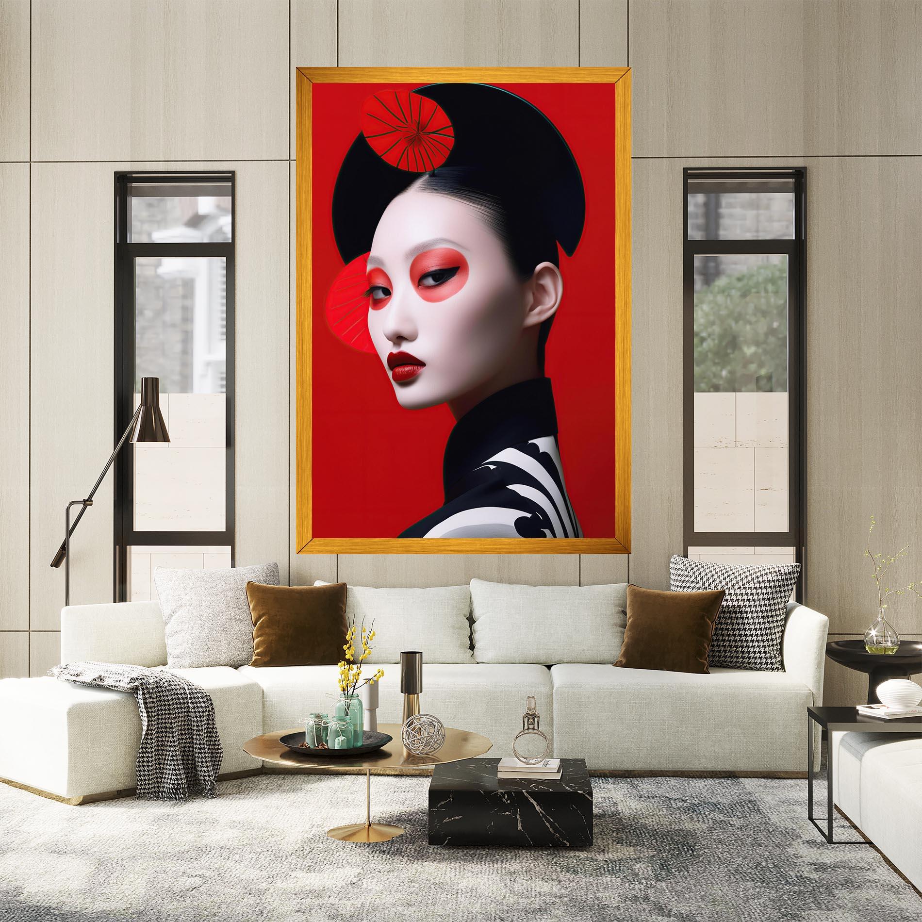 Leinwandbild Asiatic Red Makeup mockup 2