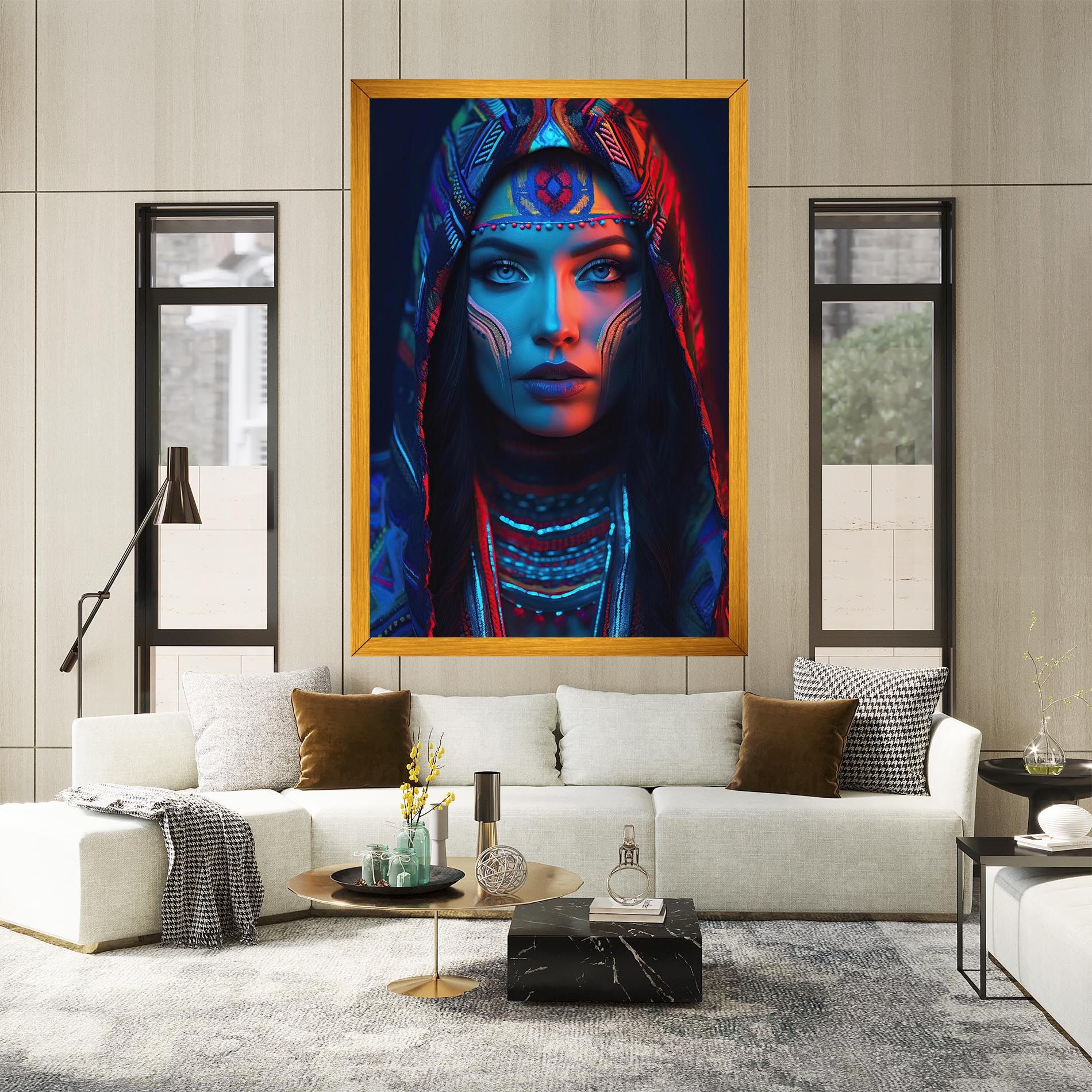 Blue Red Light Hood mockup 2