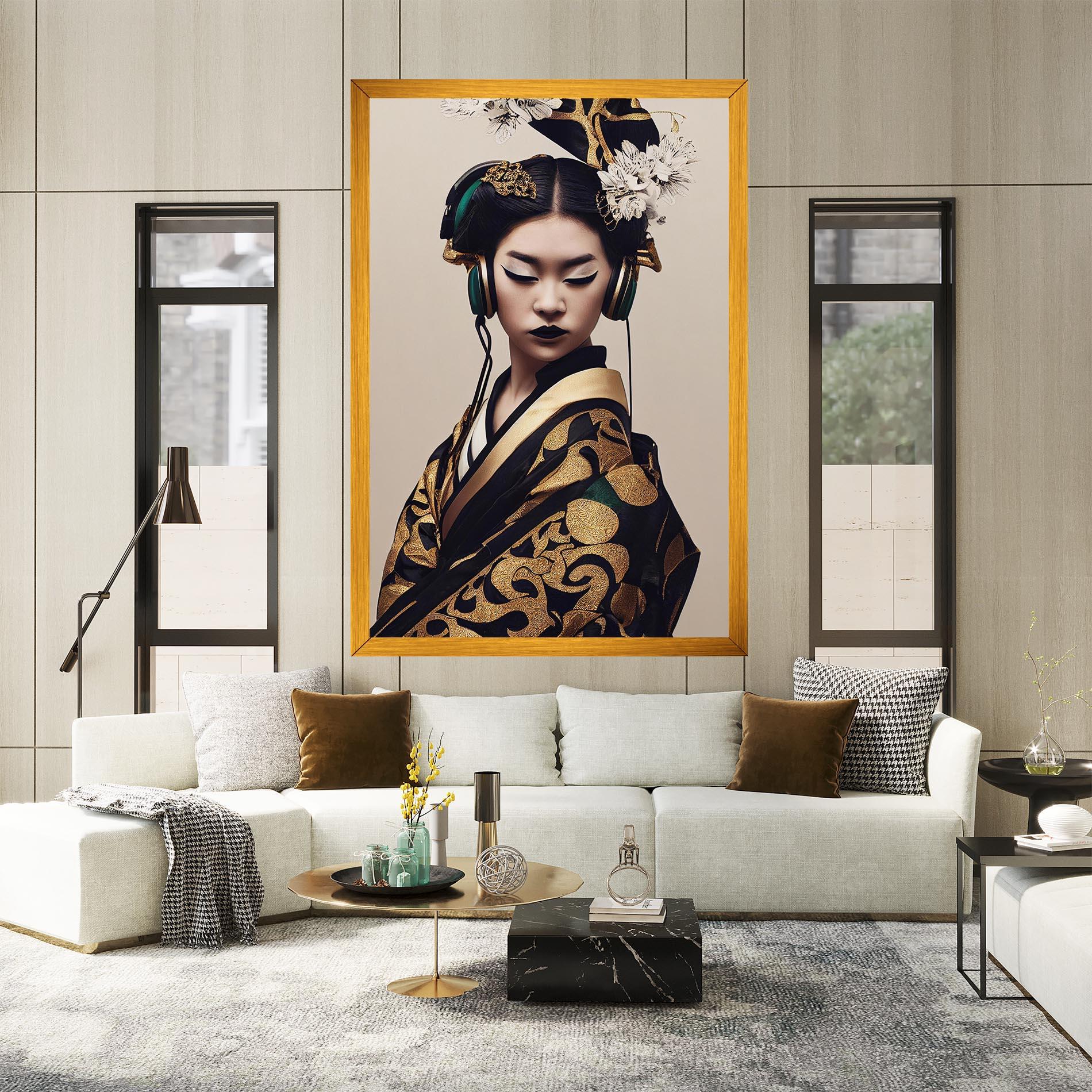 Leinwandbild Kimono Headphones mockup 2