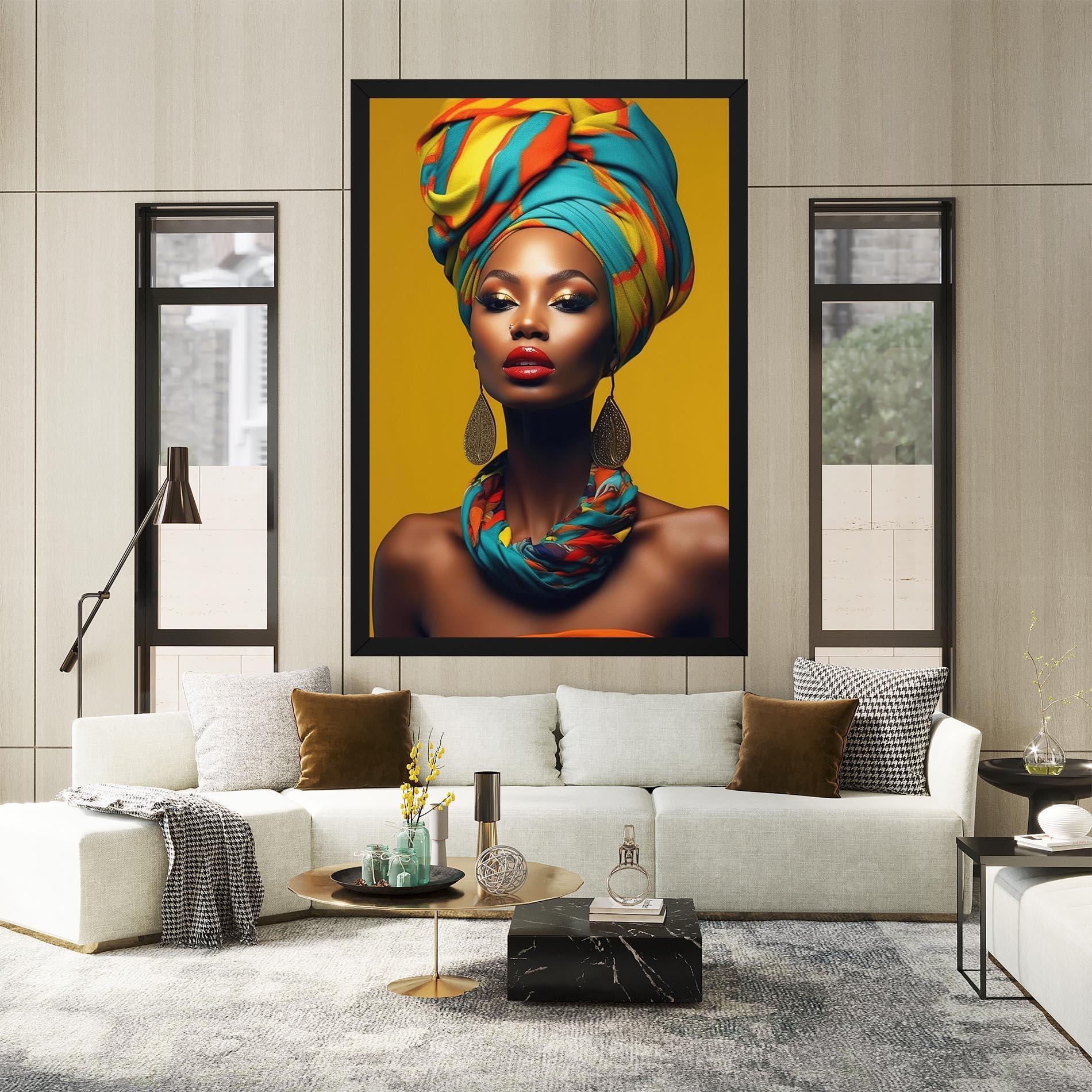 Leinwandbild African Yellow Portrait mockup 2