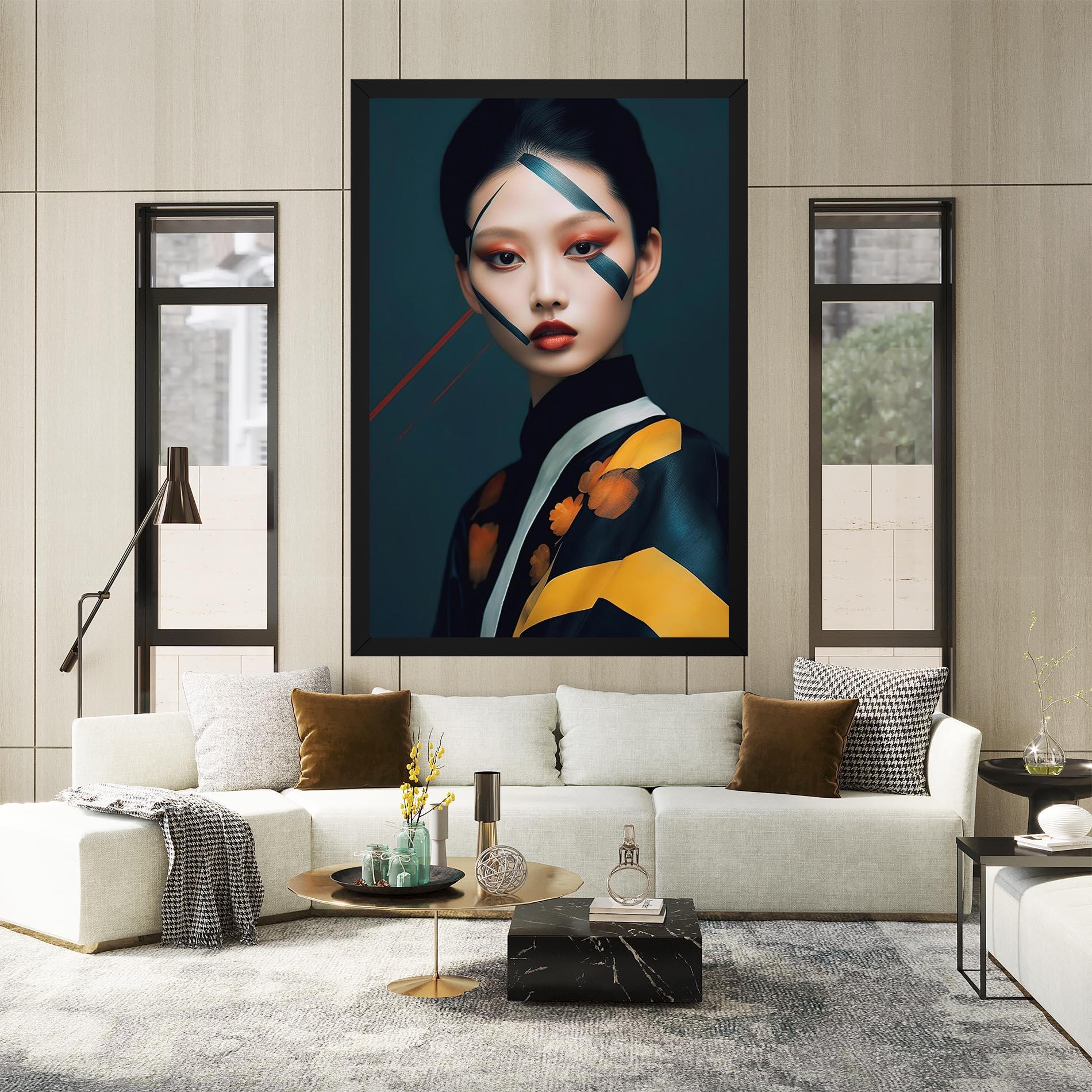 Leinwandbild Asian Painted Woman mockup 2