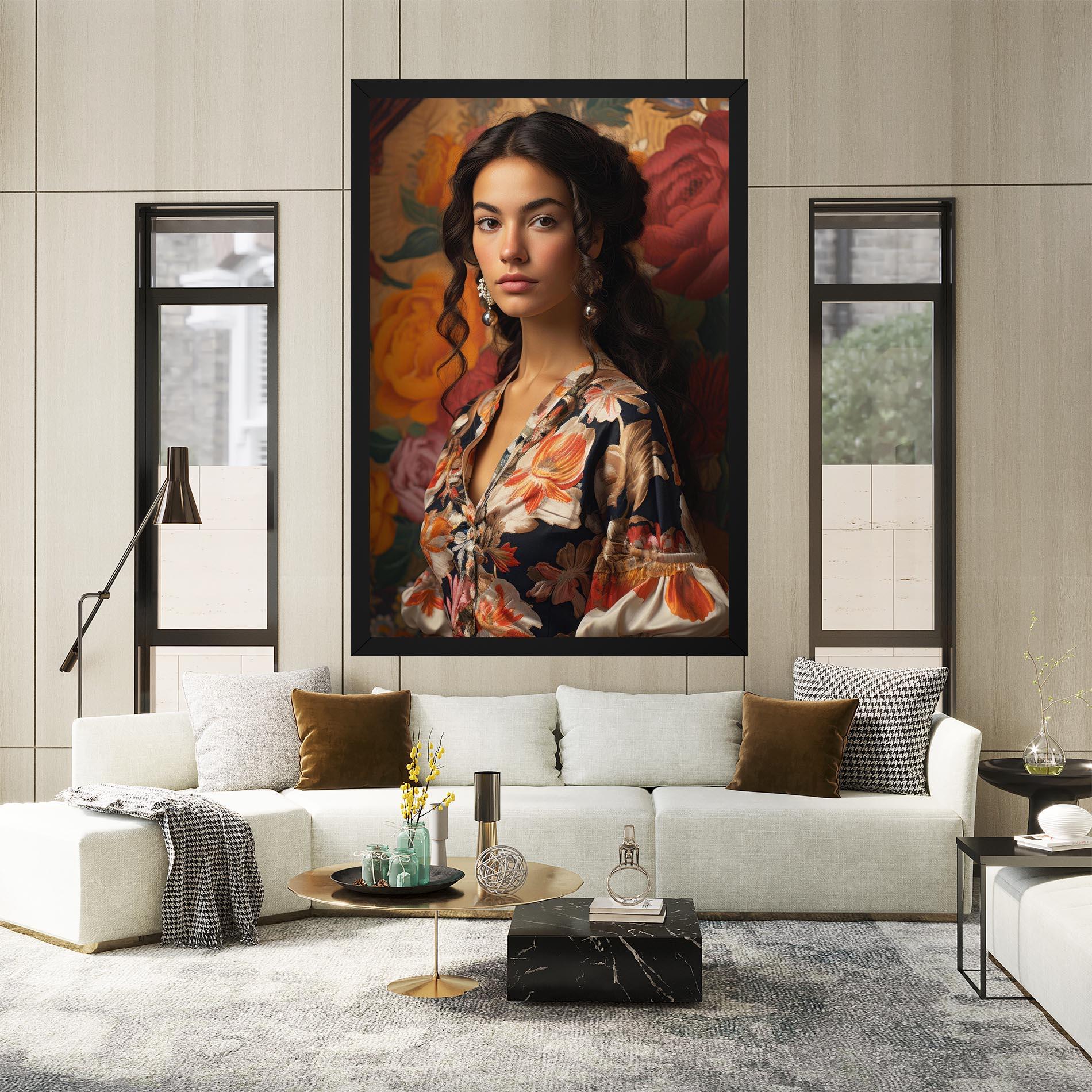 Leinwandbild Floral Dress Lady mockup 2