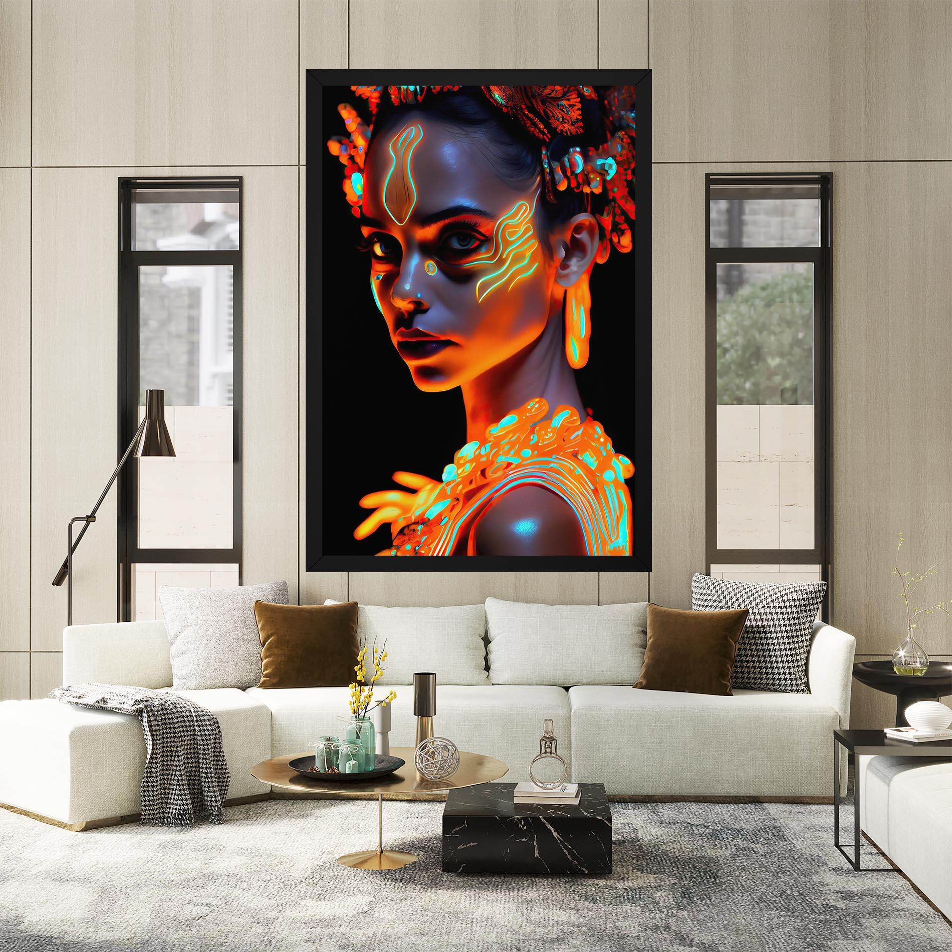 Leinwandbild Glowing Face Paint mockup 2