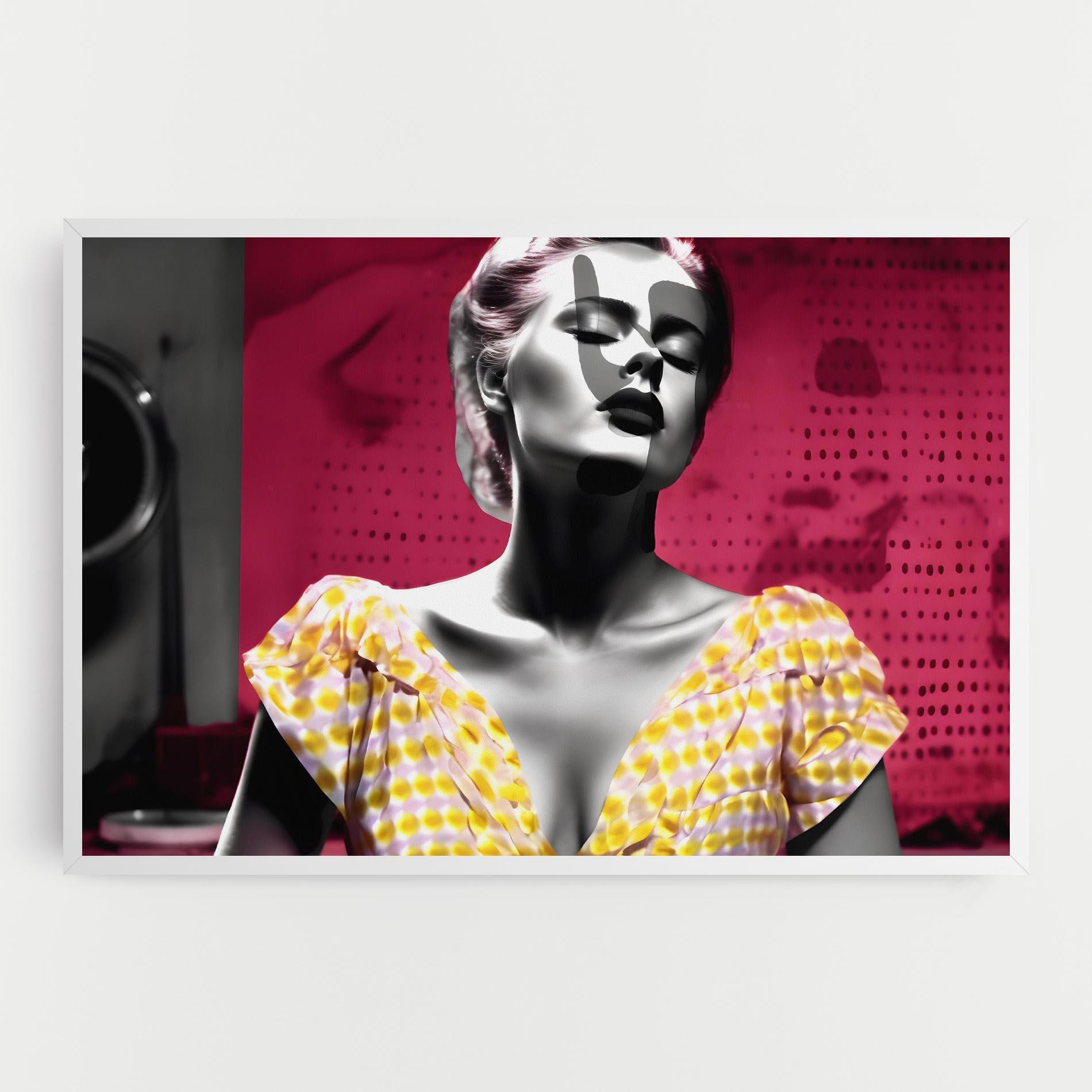 Leinwandbild Yellow Dress On Pink mockup 0