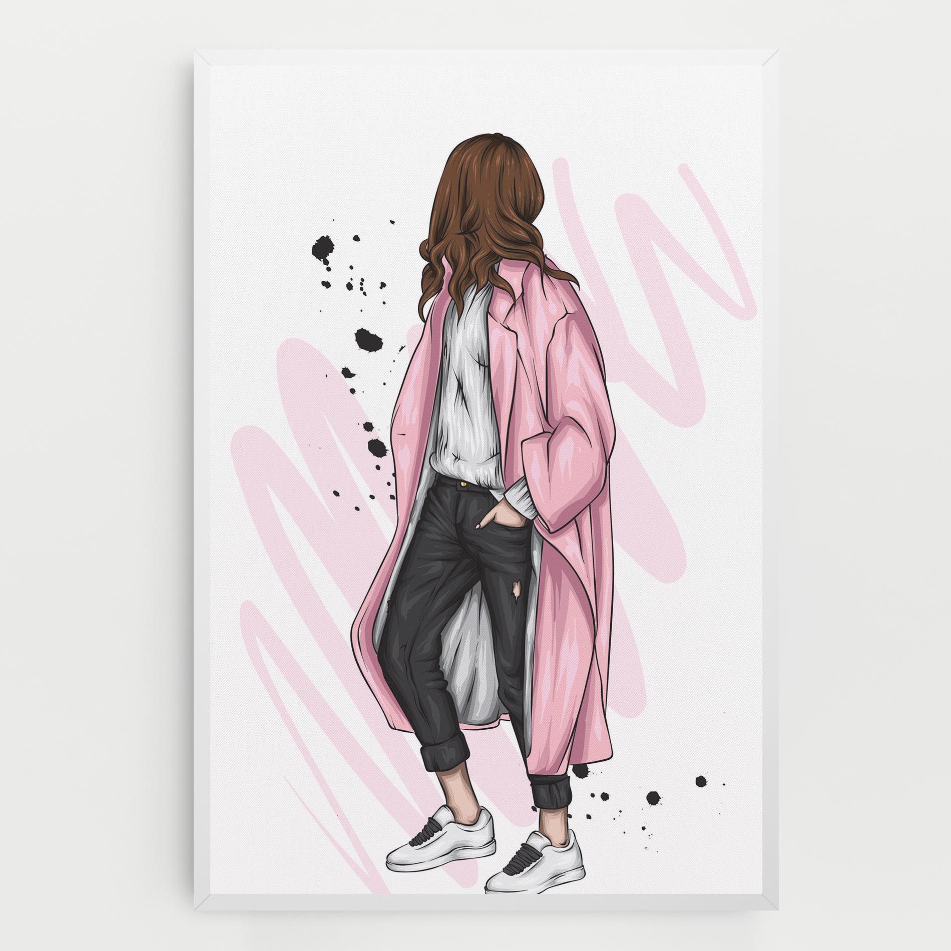 Pink Coat Woman mockup 0