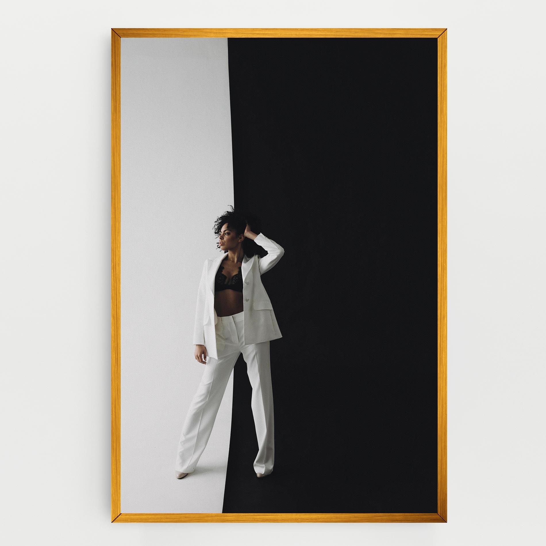 African Girl White Outfit mockup 0