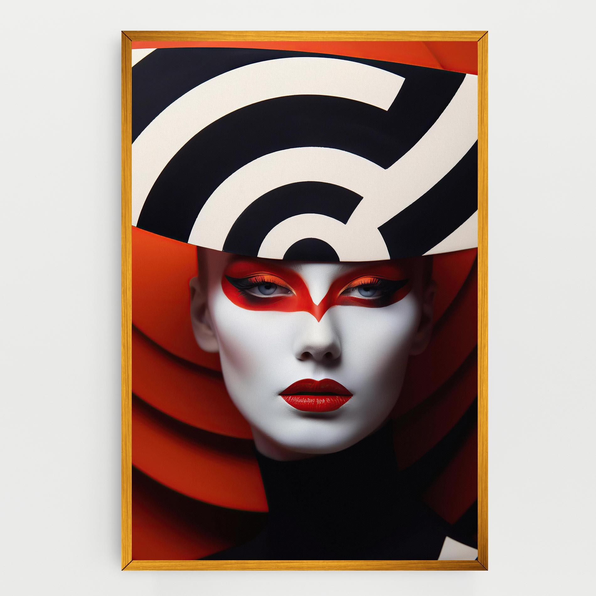 Leinwandbild Red Black Woman Art mockup 0