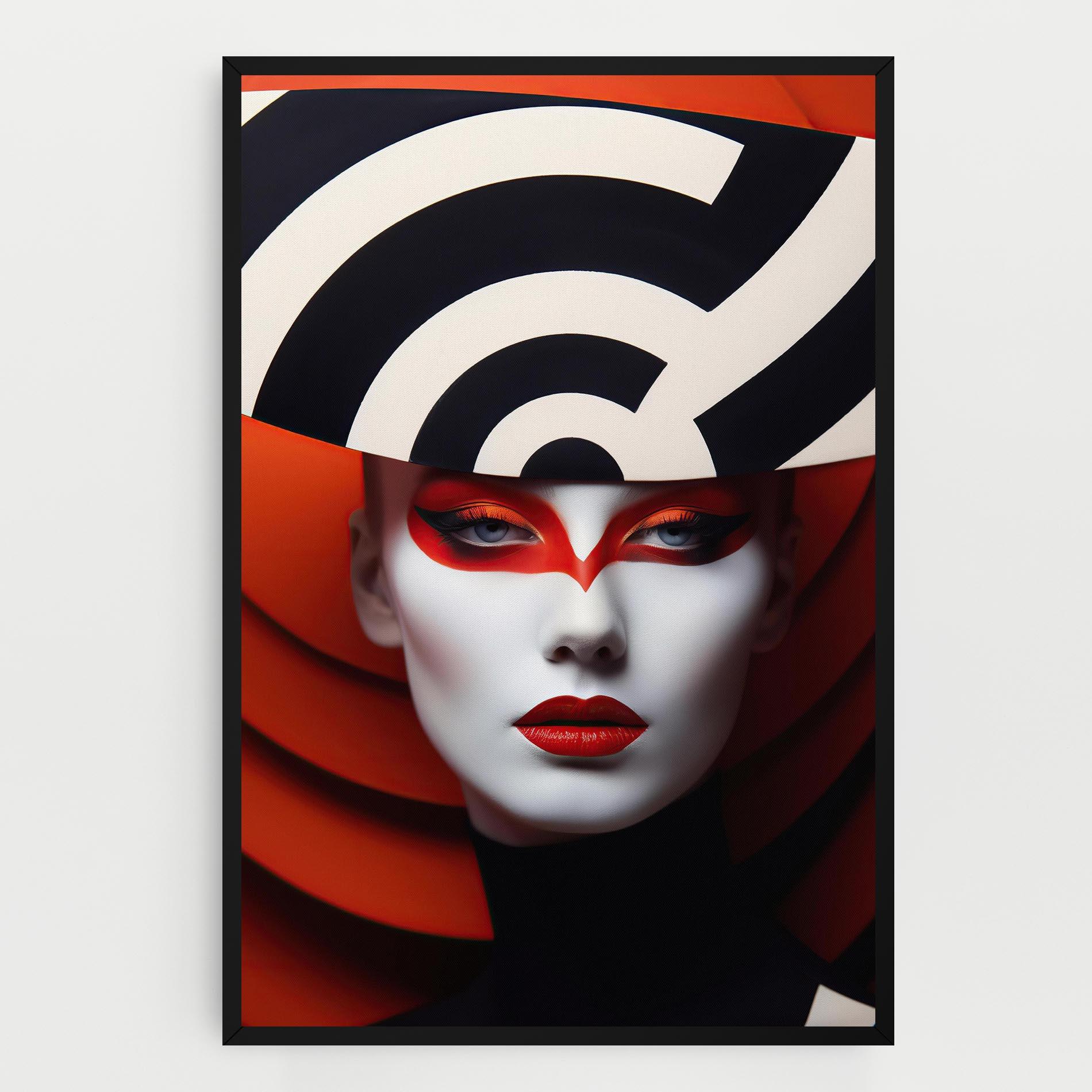 Leinwandbild Red Black Woman Art mockup 0