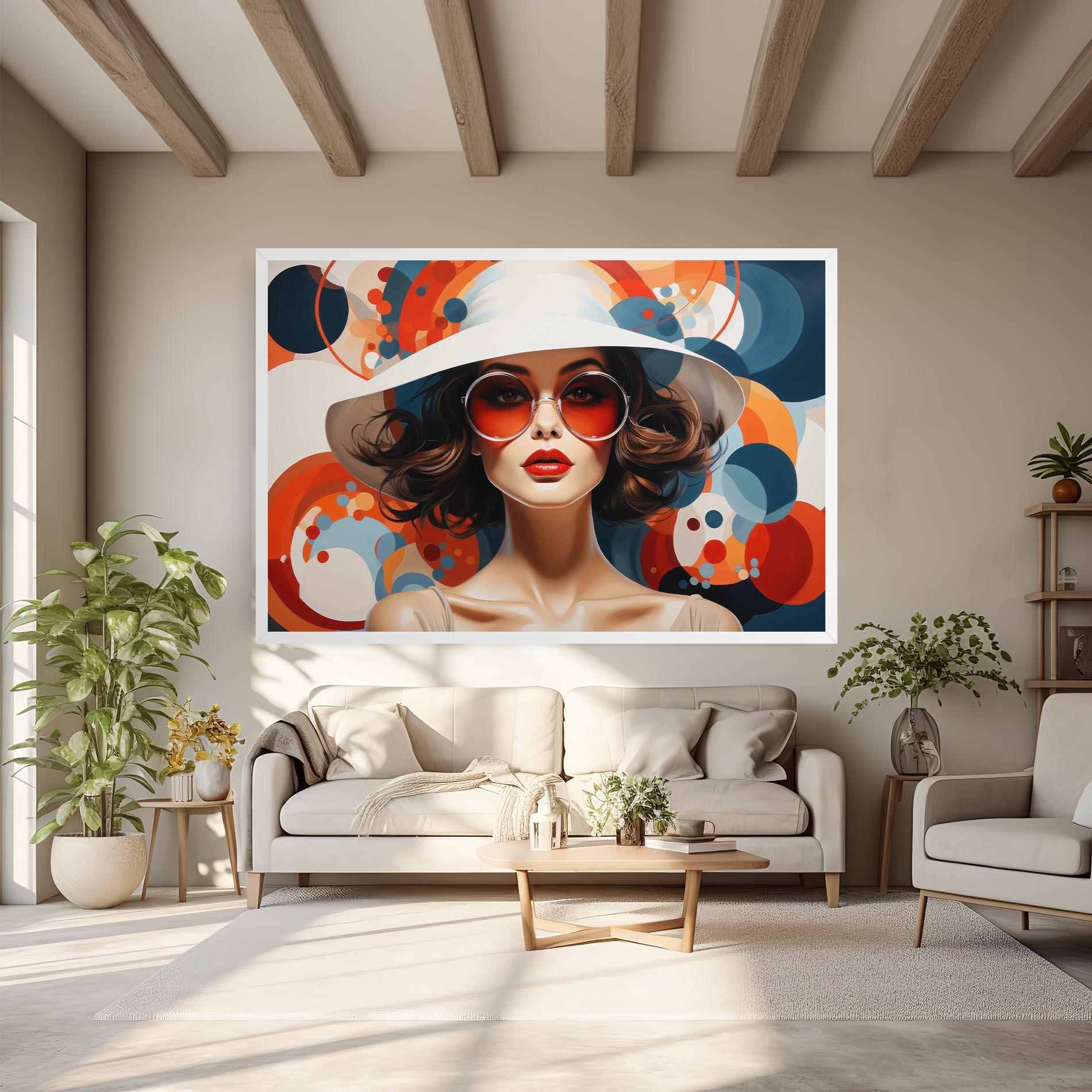 Leinwandbild Big Glasses Woman mockup 6