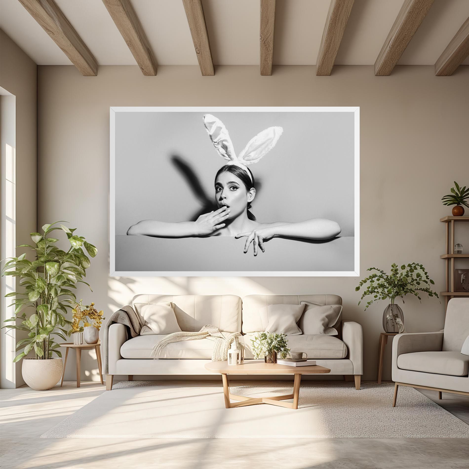 Bunny Ears Peeking mockup 6