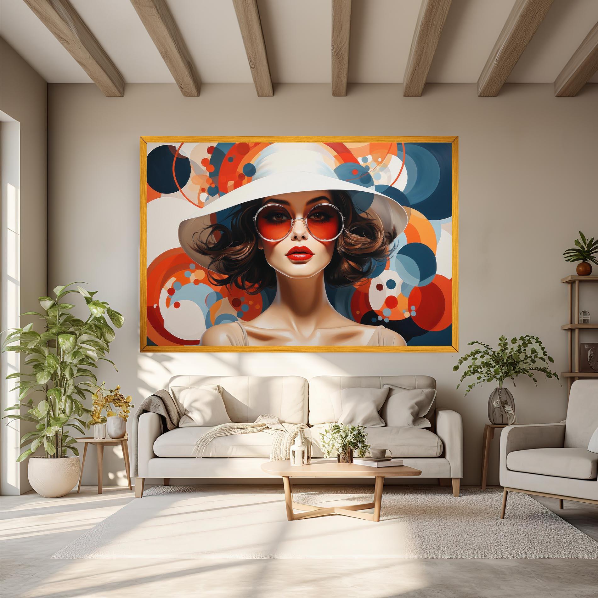 Leinwandbild Big Glasses Woman mockup 6