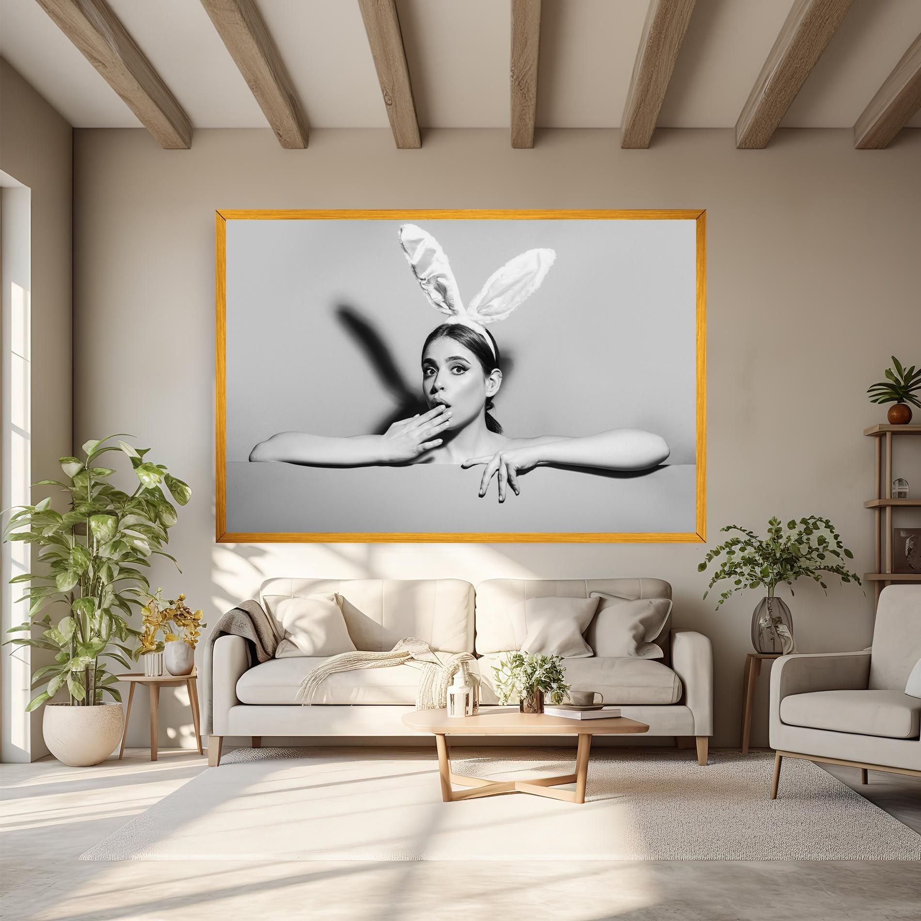 Bunny Ears Peeking mockup 6