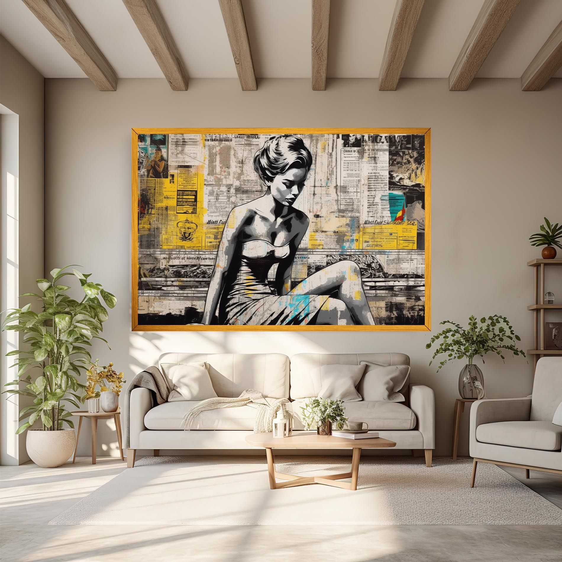 Newspaper Painting Girl mockup 6