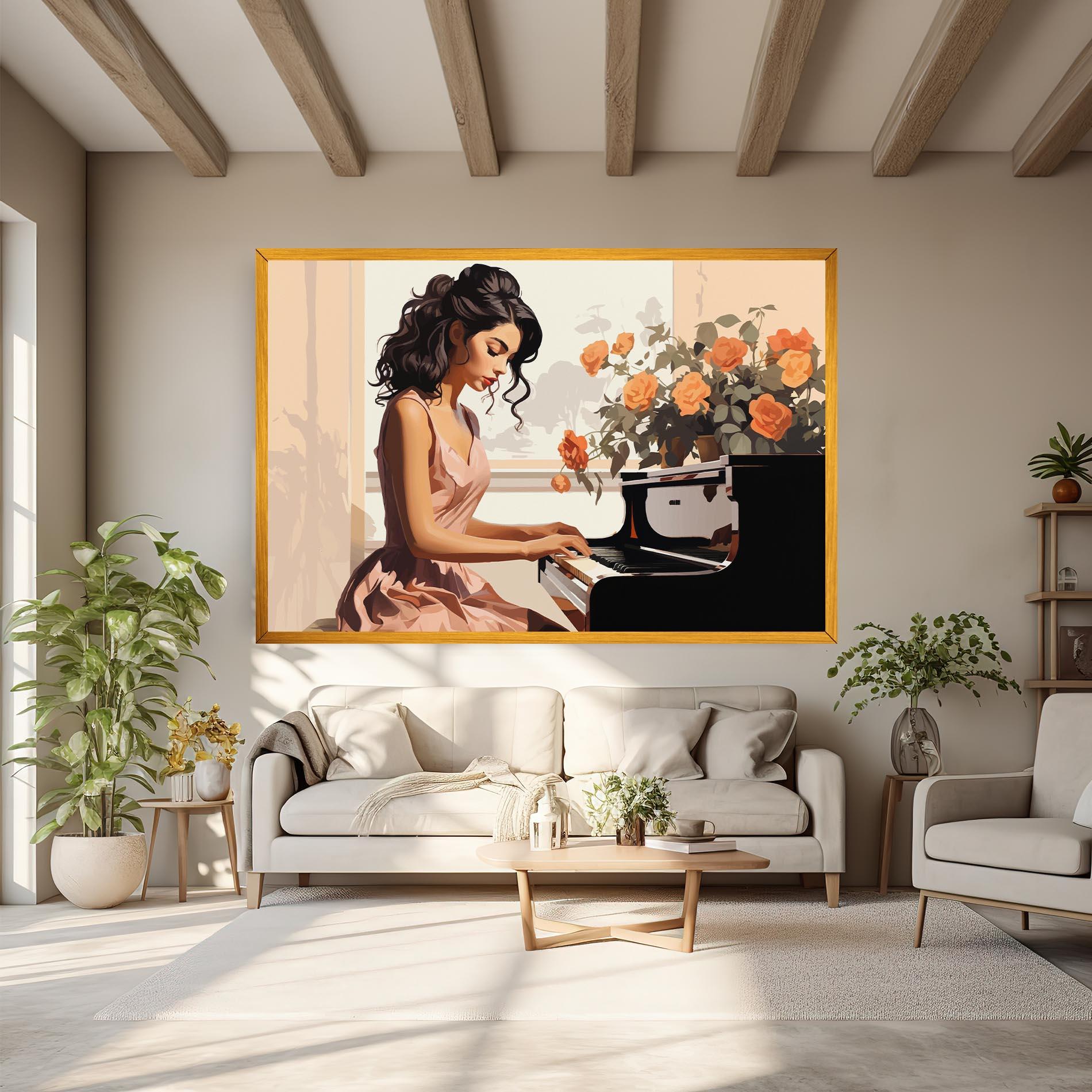 Leinwandbild Singer Painting mockup 6
