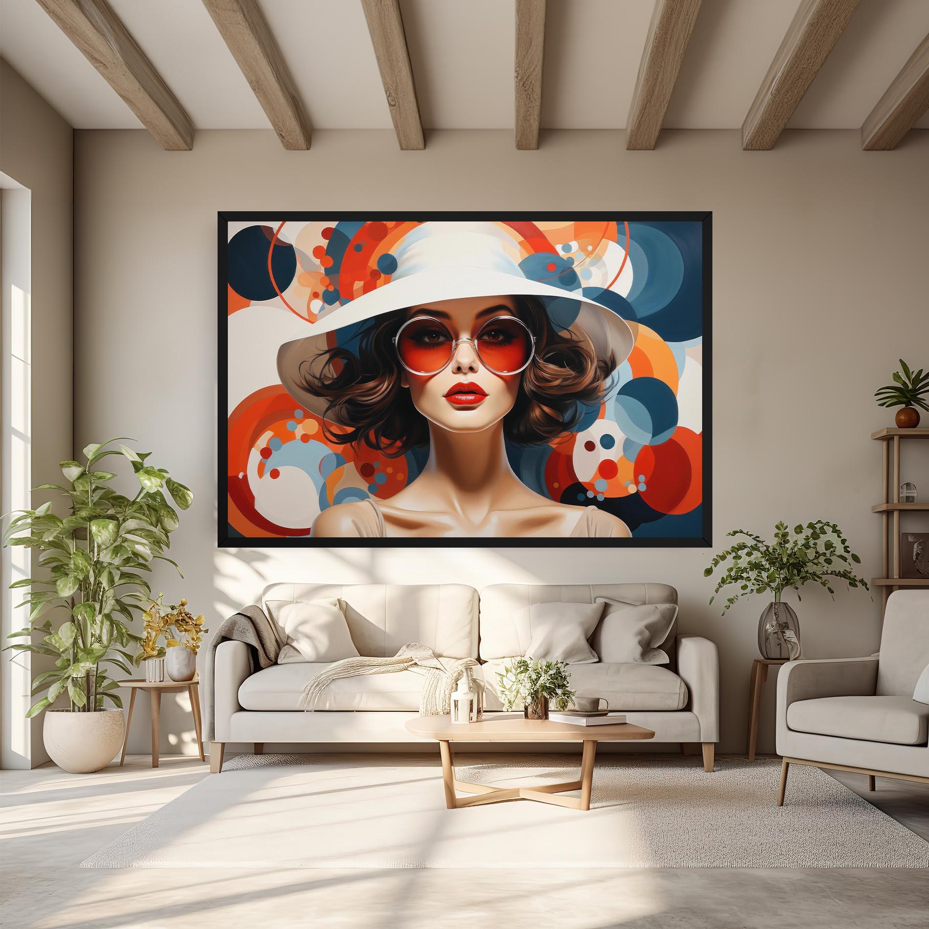 Leinwandbild Big Glasses Woman mockup 6