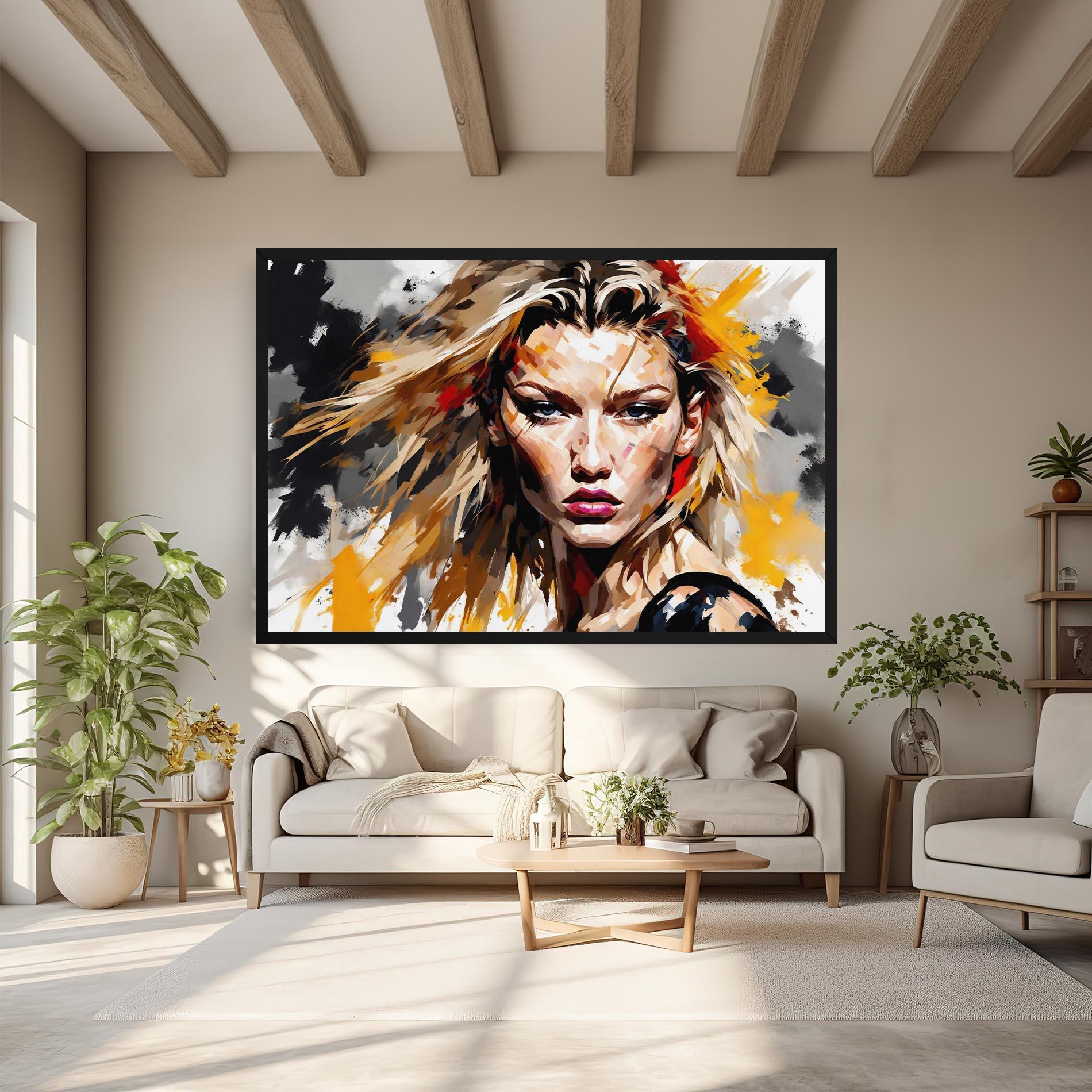 Leinwandbild Blond Hair Splash mockup 6