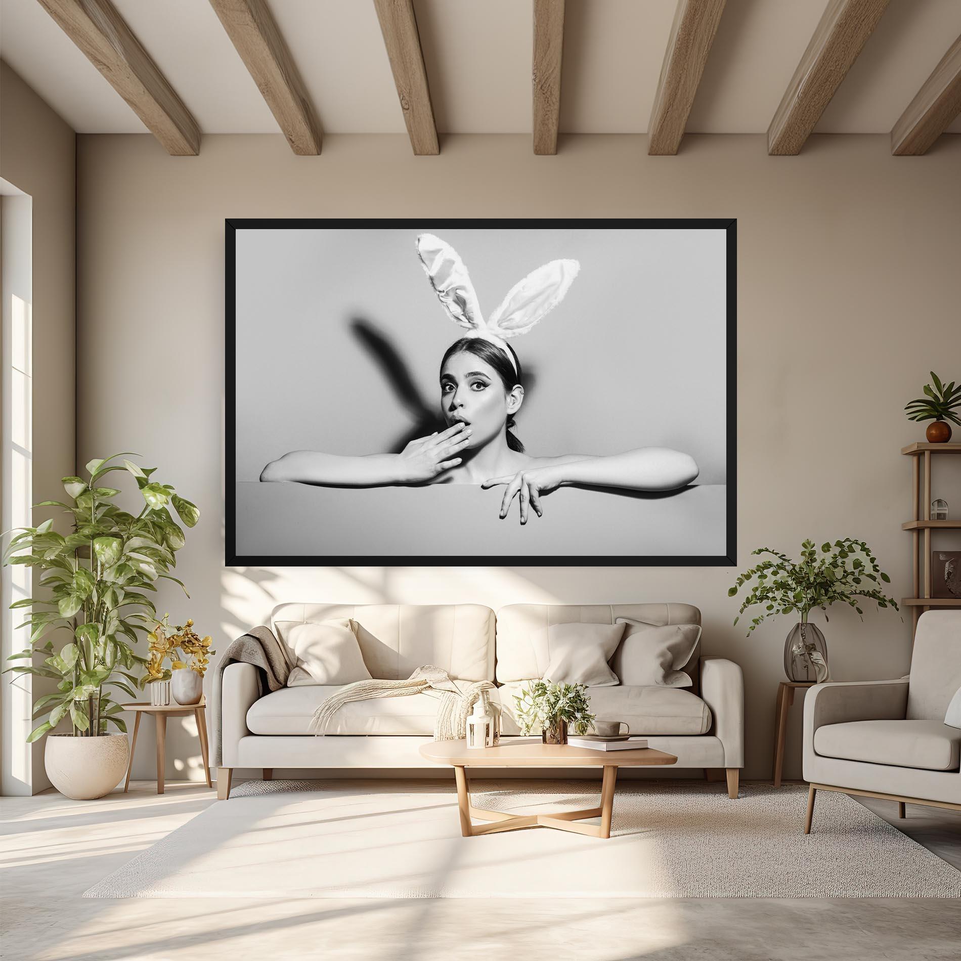 Leinwandbild Bunny Ears Peeking mockup 6