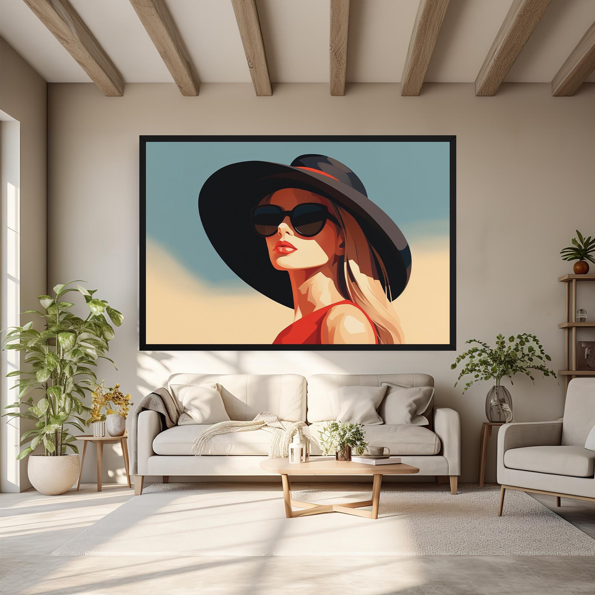 Leinwandbild Caucasian Glamor Model mockup 6