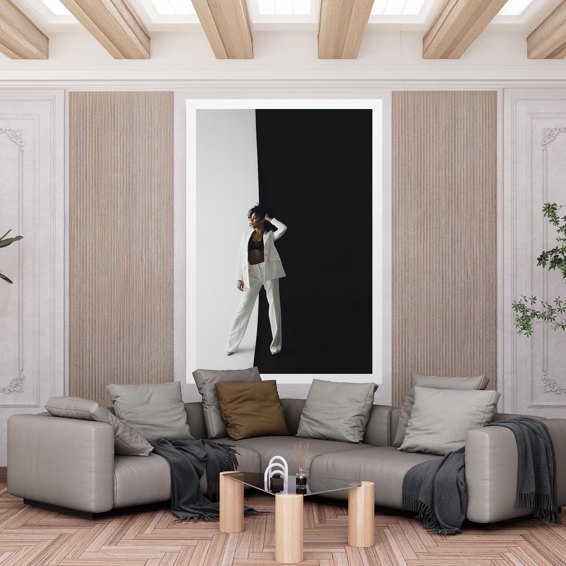 African Girl White Outfit mockup 6