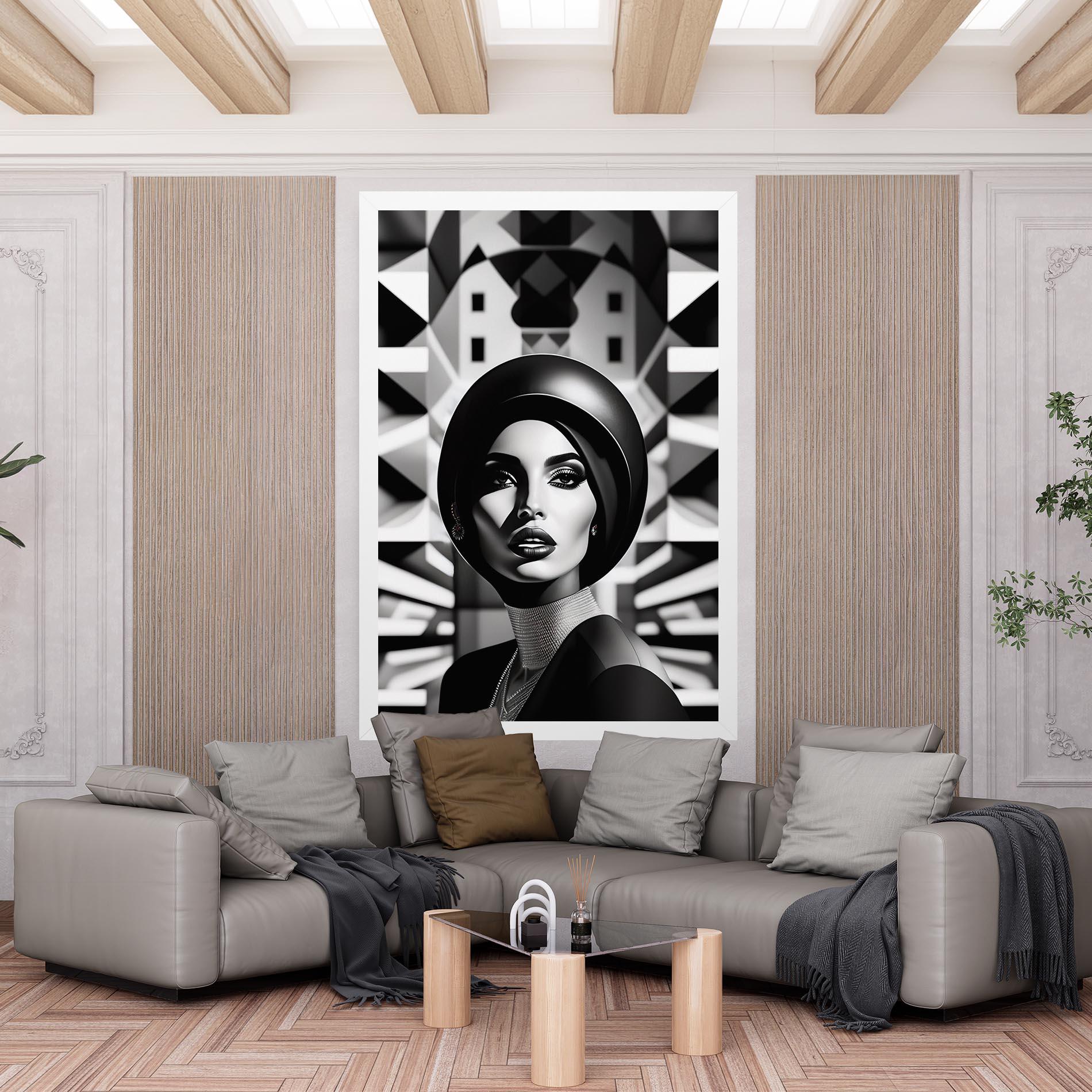 Leinwandbild Big Black Hat mockup 6