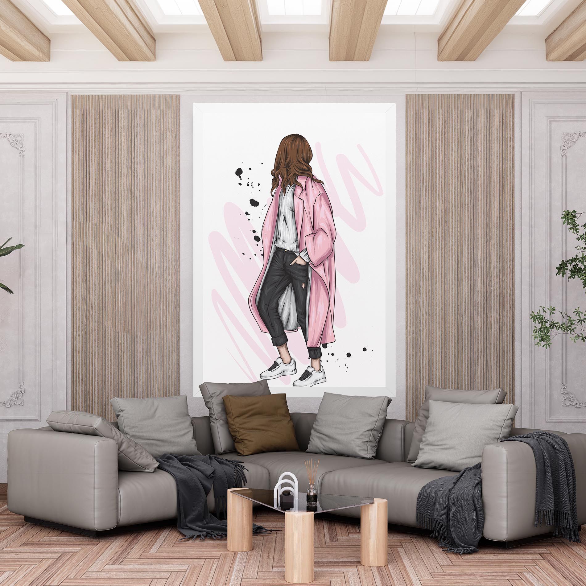 Pink Coat Woman mockup 6