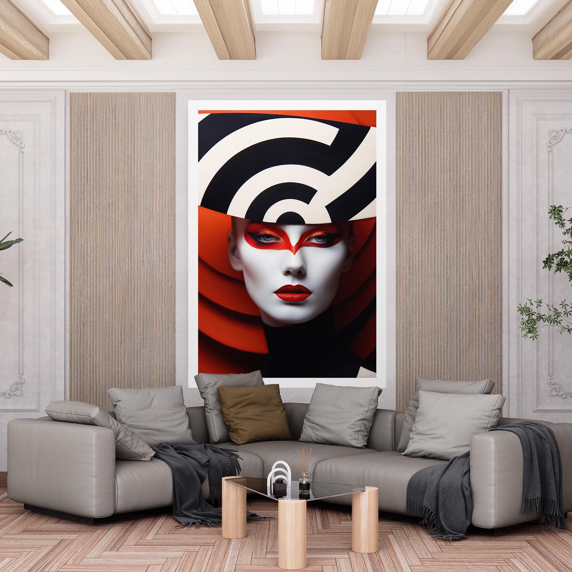 Leinwandbild Red Black Woman Art mockup 6