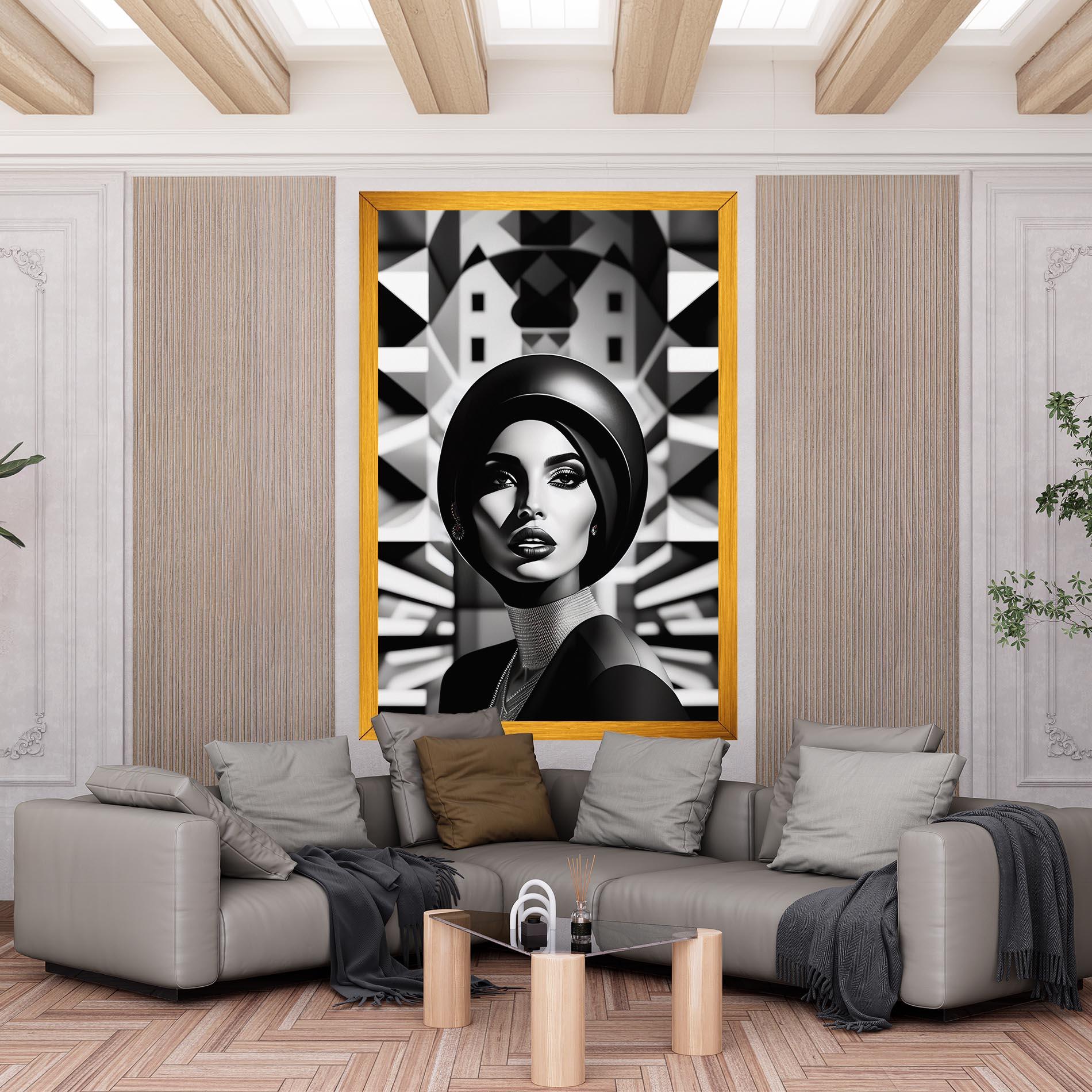 Leinwandbild Big Black Hat mockup 6